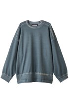 【メゾンスペシャル/MAISON SPECIAL】の【UNISEX】ヘビースウェットオーバーダイエンブロイダリーダメージ BLU(ブルー)|ID: prp329100003761420 ipo3291000000032919684