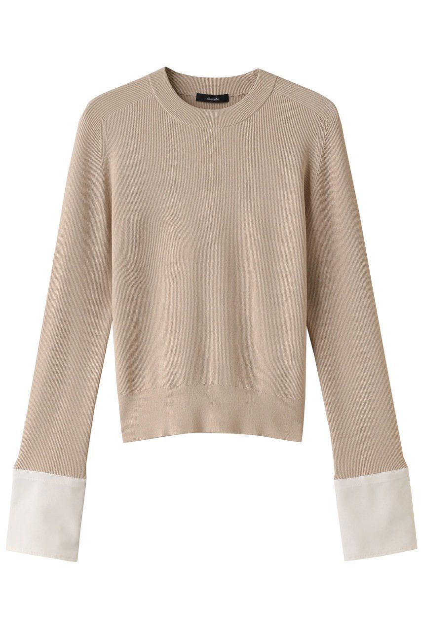 【アルアバイル/allureville】のシャツカフスコンビプルオーバー B 人気、トレンドファッション・服の通販 founy(ファニー) 　ファッション　Fashion　レディースファッション　Fashion for Women　トップス・カットソー　Cut & Sew Tops　ニット　Knit Tops & Sweaters　シャツ・ブラウス・オフィスカジュアル　Elegant Blouses & Button-Ups　カジュアルプルオーバー・ニットトップス　Pullovers & Knit Tops / Casual Pullovers　カフス　Cuff Design　シンプル　Simple, Minimal　ジャケット　Jacket, Outerwear　 other-1|ID: prp329100003766047 ipo3291000000036098814