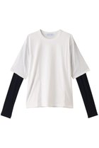 【リムアーク/RIM.ARK】のLayered tereko L/T shirt/シャツ 人気、トレンドファッション・服の通販 founy(ファニー) ファッション Fashion レディースファッション Fashion for Women トップス・カットソー Cut & Sew Tops シャツ・ブラウス・オフィスカジュアル Elegant Blouses & Button-Ups ロングTシャツ・Tシャツ Longline T-Shirts & Tees カットソー・ベーシックTシャツ Cut-and-Sewn Tops / Stretch Tees & Basics カットソー Cut and Sewn Top スリーブ Sleeve, Long Sleeve / Short Sleeve テレコ Ribbed, Rib Stitch ドッキング Docking, Mixed Material ロング Long, Long-Length 半袖 Short Sleeve, Half Sleeve 長袖 Long Sleeve, Full Sleeve thumbnail ホワイト|ID: prp329100003766089 ipo3291000000034969245