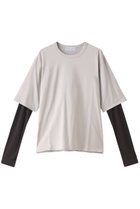 【リムアーク/RIM.ARK】のLayered tereko L/T shirt/シャツ 人気、トレンドファッション・服の通販 founy(ファニー) ファッション Fashion レディースファッション Fashion for Women トップス・カットソー Cut & Sew Tops シャツ・ブラウス・オフィスカジュアル Elegant Blouses & Button-Ups ロングTシャツ・Tシャツ Longline T-Shirts & Tees カットソー・ベーシックTシャツ Cut-and-Sewn Tops / Stretch Tees & Basics カットソー Cut and Sewn Top スリーブ Sleeve, Long Sleeve / Short Sleeve テレコ Ribbed, Rib Stitch ドッキング Docking, Mixed Material ロング Long, Long-Length 半袖 Short Sleeve, Half Sleeve 長袖 Long Sleeve, Full Sleeve thumbnail ライトグレー|ID: prp329100003766089 ipo3291000000034969247