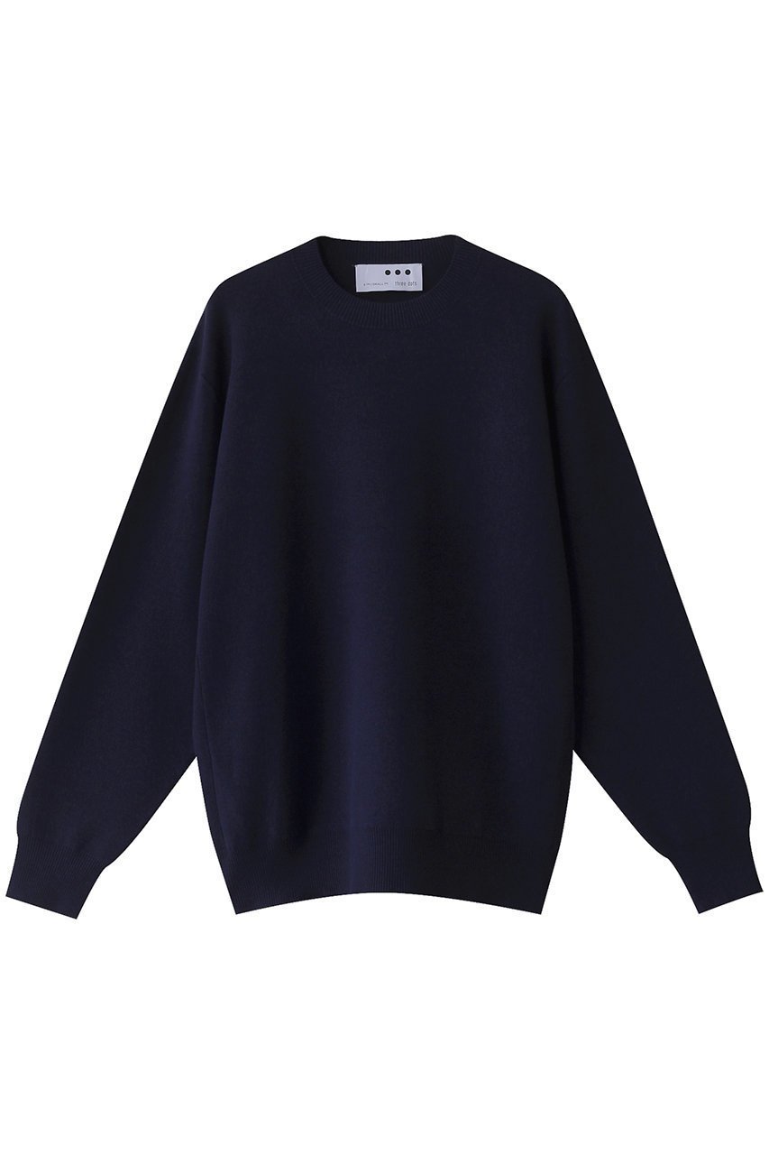 【スリー ドッツ/three dots】のパワースムースニットクルーネック インテリア・キッズ・メンズ・レディースファッション・服の通販 founy(ファニー) 　ファッション　Fashion　レディースファッション　Fashion for Women　トップス・カットソー　Cut & Sew Tops　ニット　Knit Tops & Sweaters　カジュアルプルオーバー・ニットトップス　Pullovers & Knit Tops / Casual Pullovers　おすすめ　Recommended / Our Picks　なめらか　Smooth, Silky Texture　スウェット / スエット　Sweatshirt, Sweatwear　ホリデーシーズン　Holiday Season　ネイビー|ID: prp329100003767628 ipo3291000000035624066