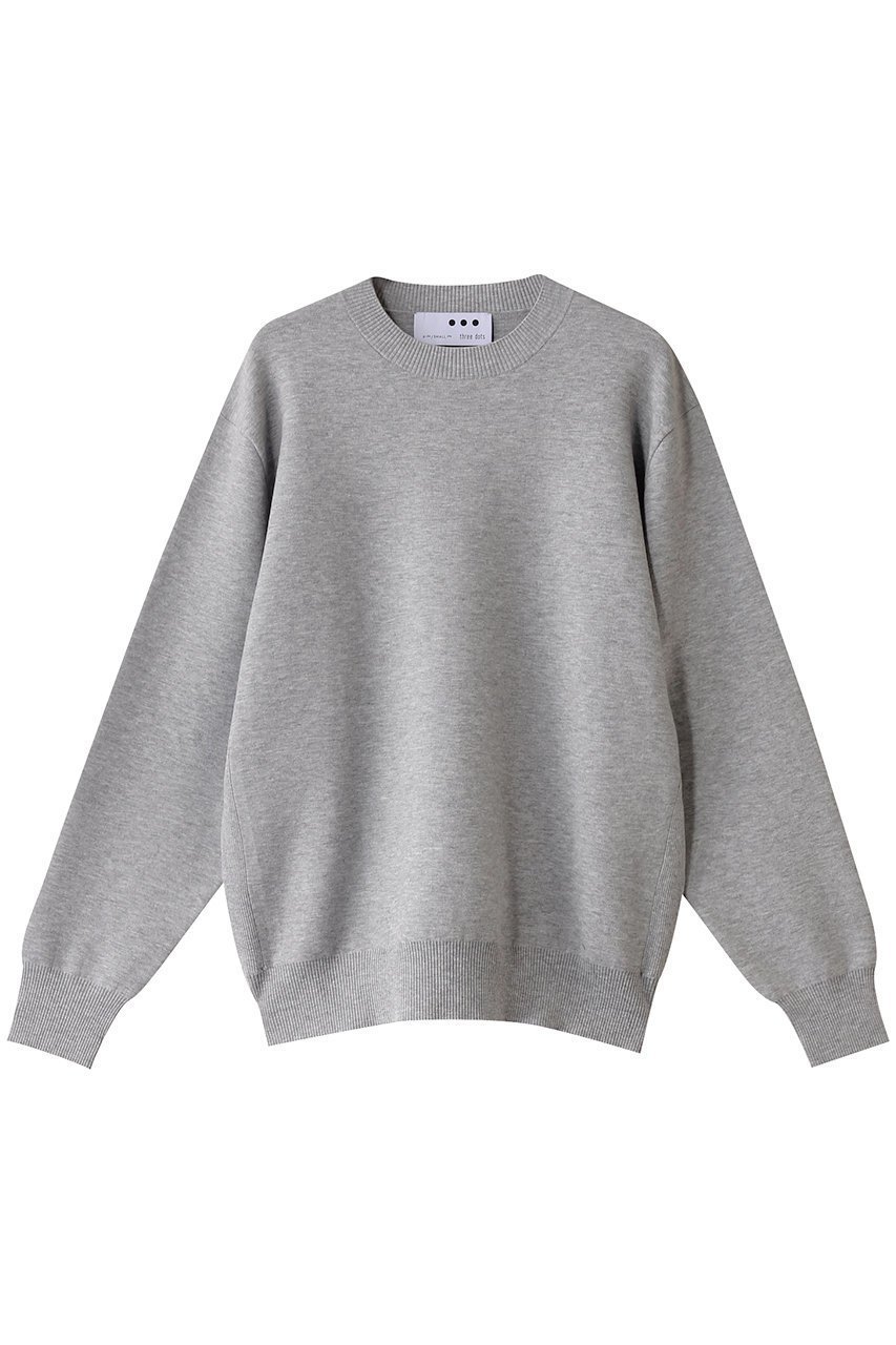 【スリー ドッツ/three dots】のパワースムースニットクルーネック インテリア・キッズ・メンズ・レディースファッション・服の通販 founy(ファウニー) 　ファッション　Fashion　レディースファッション　Fashion for Women　トップス・カットソー　Cut & Sew Tops　ニット　Knit Tops & Sweaters　カジュアルプルオーバー・ニットトップス　Pullovers & Knit Tops / Casual Pullovers　おすすめ　Recommended / Our Picks　なめらか　Smooth, Silky Texture　スウェット / スエット　Sweatshirt, Sweatwear　ホリデーシーズン　Holiday Season　グレー|ID: prp329100003767628 ipo3291000000036593363