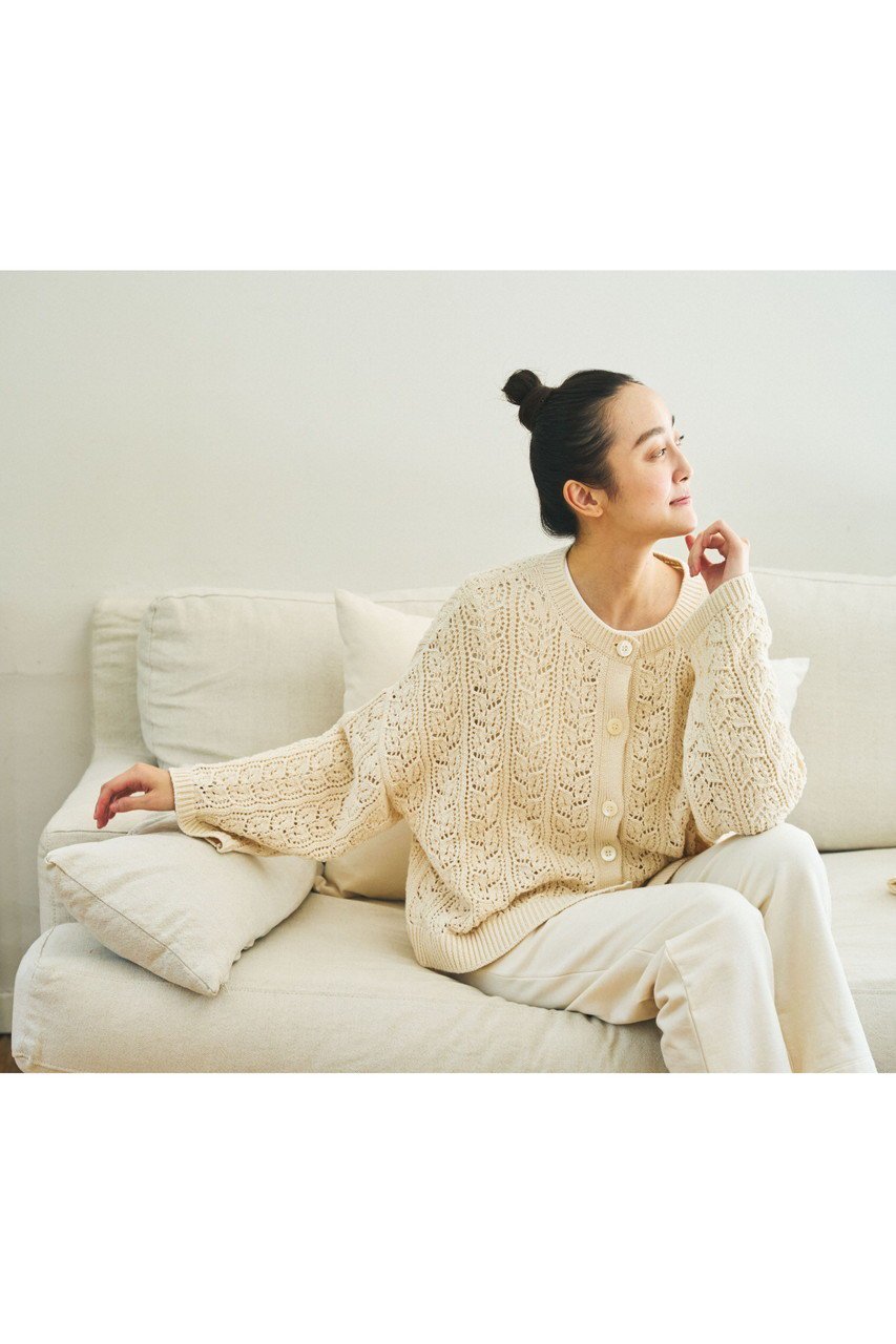 【プリスティン/PRISTINE】の透かし編みカーデ 人気、トレンドファッション・服の通販 founy(ファニー) 　ファッション　Fashion　レディースファッション　WOMEN　トップス・カットソー　Tops/Tshirt　ニット　Knit Tops　カーディガン　Cardigans　カットソー　Cut And Sew　カーディガン　Cardigan　シンプル　Simple　ストレート　Straight　バランス　Balance　透かし　Watermark　other-6|ID: prp329100003767648 ipo3291000000031386496