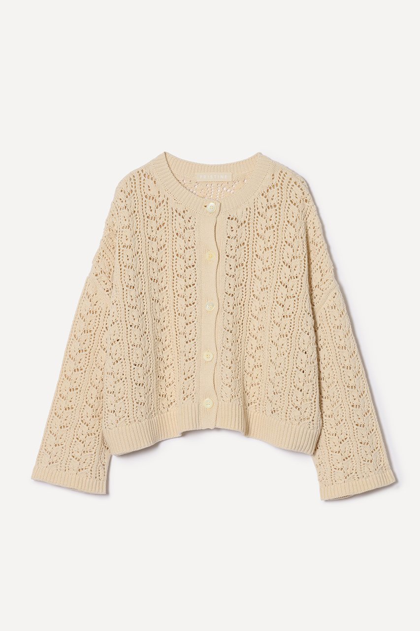 【プリスティン/PRISTINE】の透かし編みカーデ 人気、トレンドファッション・服の通販 founy(ファニー) ファッション Fashion レディースファッション Fashion for Women トップス・カットソー Cut & Sew Tops ニット Knit Tops & Sweaters カーディガン・羽織り Layered Style Cardigans カットソー Cut and Sewn Top カーディガン Cardigan, Knitwear シンプル Simple, Minimal ストレート Straight, Straight Cut バランス Balance, Style Balance 透かし Cut-Out, Lacework other-1|ID: prp329100003767648 ipo3291000000032953174