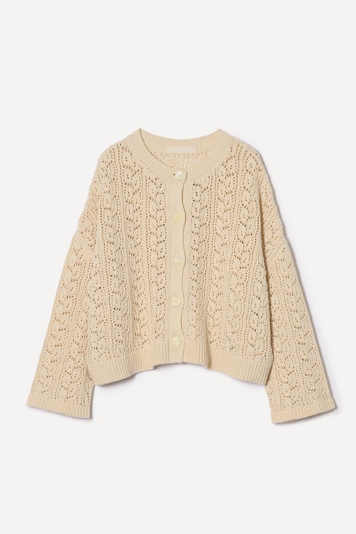 【プリスティン/PRISTINE】の透かし編みカーデ インテリア・キッズ・メンズ・レディースファッション・服の通販 founy(ファニー) https://founy.com/ ファッション Fashion レディースファッション Fashion for Women トップス・カットソー Cut & Sew Tops ニット Knit Tops & Sweaters カーディガン・羽織り Layered Style Cardigans カットソー Cut and Sewn Top カーディガン Cardigan, Knitwear シンプル Simple, Minimal ストレート Straight, Straight Cut バランス Balance, Style Balance 透かし Cut-Out, Lacework |ID: prp329100003767648 ipo3291000000036906467