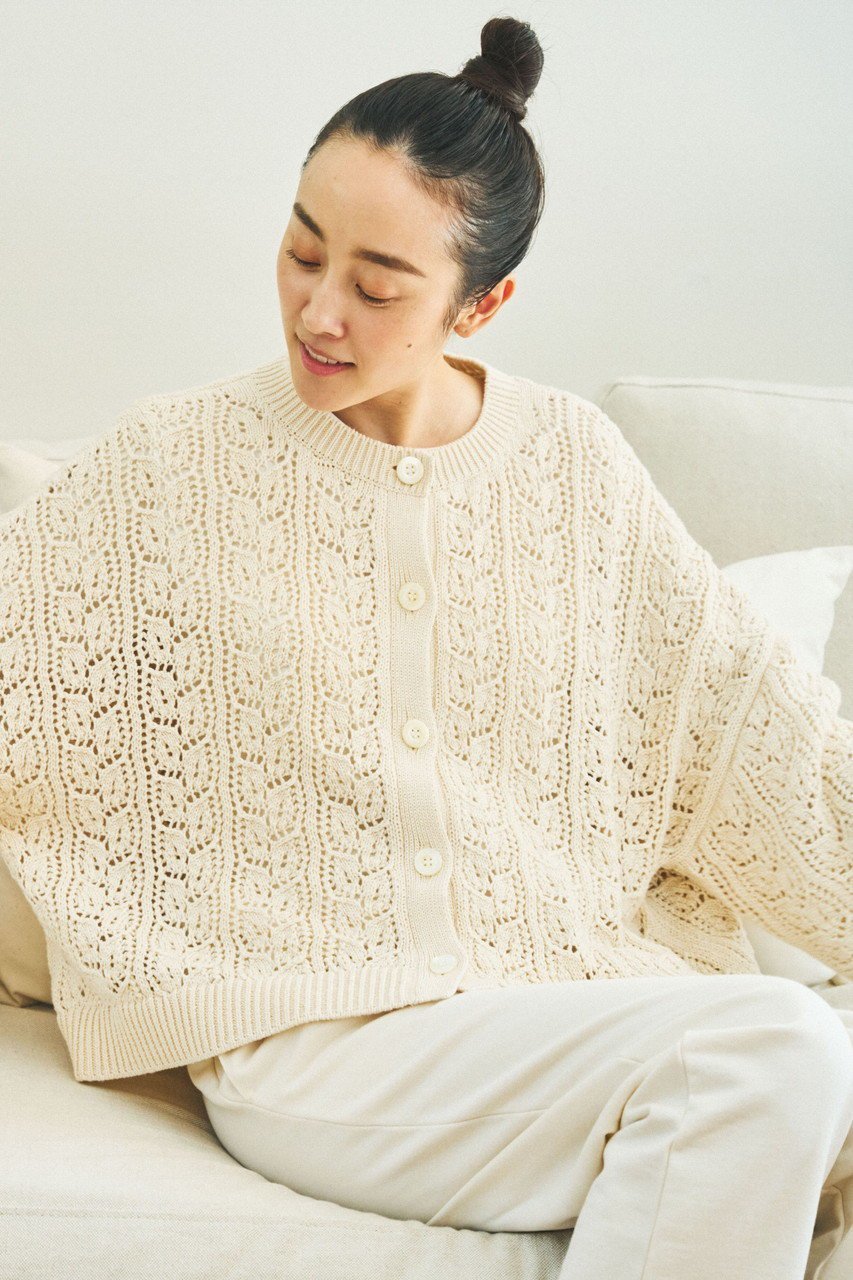 【プリスティン/PRISTINE】の透かし編みカーデ 人気、トレンドファッション・服の通販 founy(ファニー) 　ファッション　Fashion　レディースファッション　Fashion for Women　トップス・カットソー　Cut & Sew Tops　ニット　Knit Tops & Sweaters　カーディガン・羽織り　Layered Style Cardigans　カットソー　Cut and Sewn Top　カーディガン　Cardigan, Knitwear　シンプル　Simple, Minimal　ストレート　Straight, Straight Cut　バランス　Balance, Style Balance　透かし　Cut-Out, Lacework　other-5|ID: prp329100003767648 ipo3291000000036906472