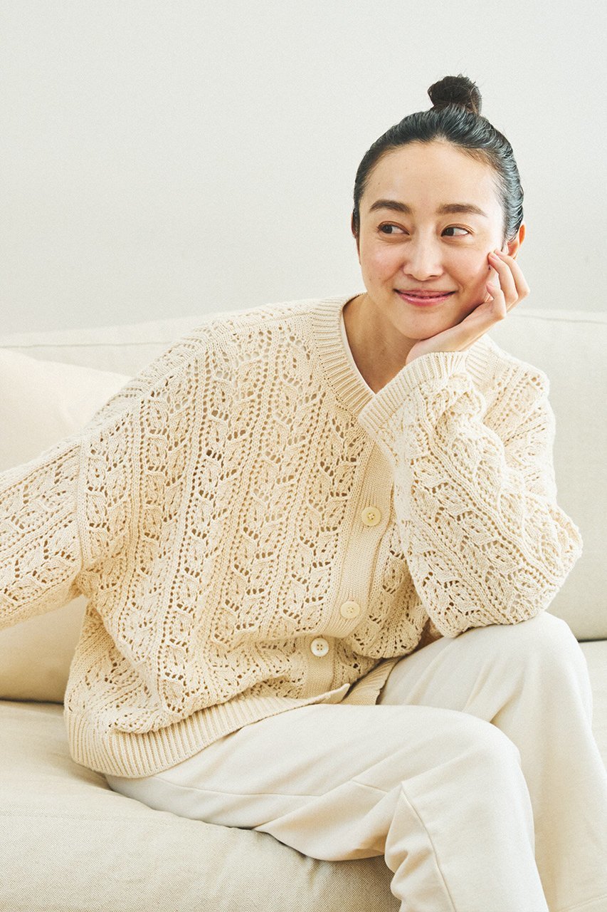 【プリスティン/PRISTINE】の透かし編みカーデ 人気、トレンドファッション・服の通販 founy(ファニー) 　ファッション　Fashion　レディースファッション　Fashion for Women　トップス・カットソー　Cut & Sew Tops　ニット　Knit Tops & Sweaters　カーディガン・羽織り　Layered Style Cardigans　カットソー　Cut and Sewn Top　カーディガン　Cardigan, Knitwear　シンプル　Simple, Minimal　ストレート　Straight, Straight Cut　バランス　Balance, Style Balance　透かし　Cut-Out, Lacework　other-7|ID: prp329100003767648 ipo3291000000036906474
