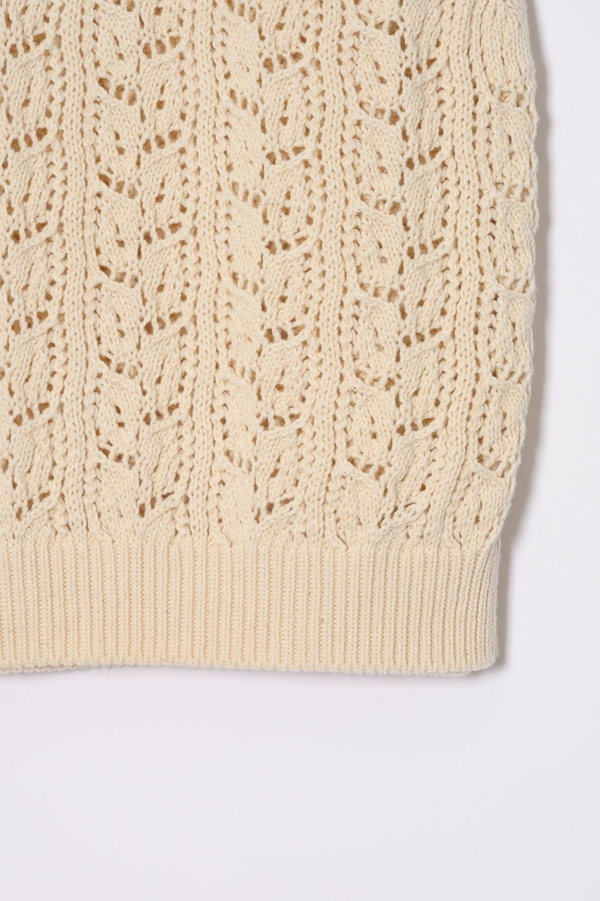 【プリスティン/PRISTINE】の透かし編みベスト 人気、トレンドファッション・服の通販 founy(ファニー) 　ファッション　Fashion　レディースファッション　Fashion for Women　トップス・カットソー　Cut & Sew Tops　ニット　Knit Tops & Sweaters　ベスト&ジレ / 重ね着スタイル　Vests & Gilets　カジュアルプルオーバー・ニットトップス　Pullovers & Knit Tops / Casual Pullovers　おすすめ　Recommended / Our Picks　カットソー　Cut and Sewn Top　シンプル　Simple, Minimal　タートルネック　Turtleneck, High Neck　ベスト　Vest, Waistcoat　半袖　Short Sleeve, Half Sleeve　透かし　Cut-Out, Lacework　other-2|ID: prp329100003767649 ipo3291000000036906477