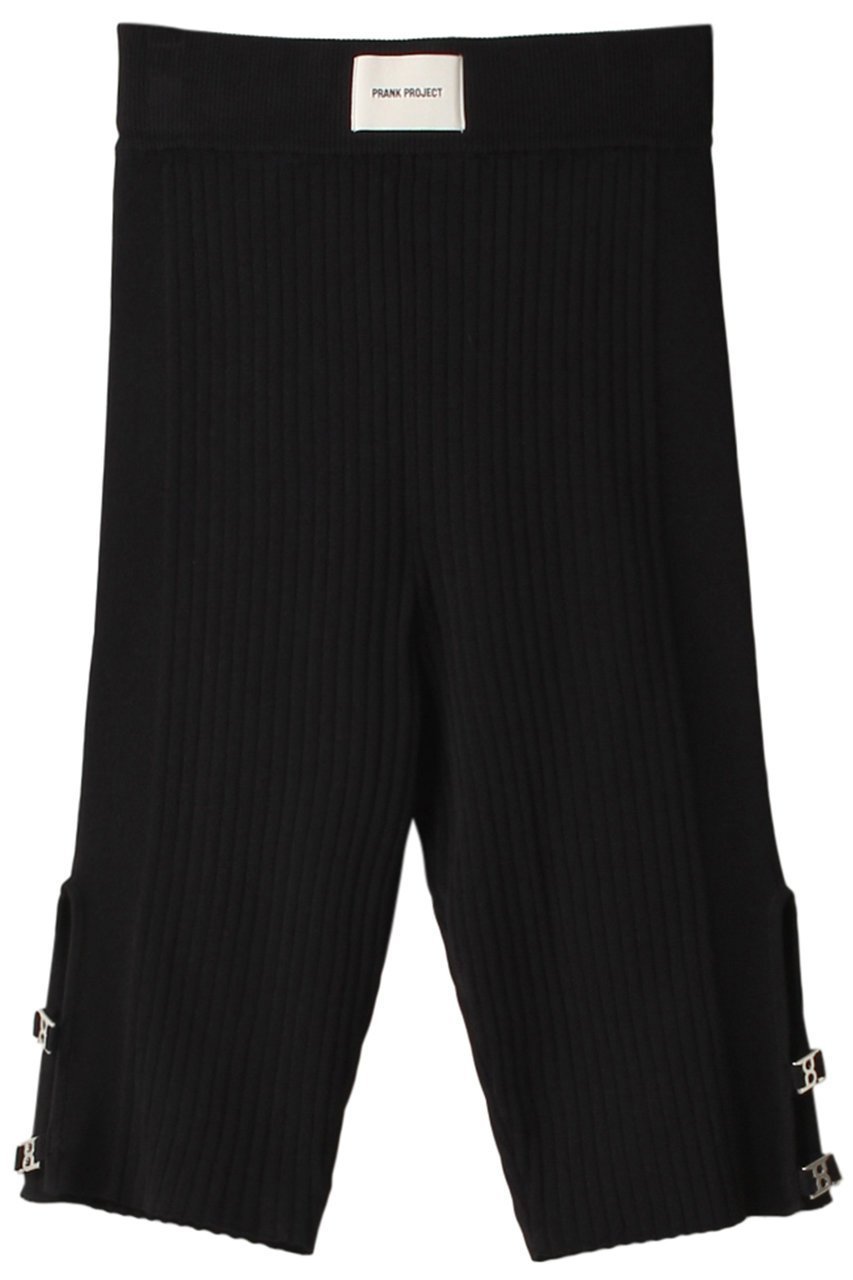 【プランク プロジェクト/PRANK PROJECT】のサイドスリットサイクルニットパンツ / Side Slit Cycle Knit Pants インテリア・キッズ・メンズ・レディースファッション・服の通販 founy(ファニー) 　ファッション　Fashion　レディースファッション　Fashion for Women　パンツ　Pants & Trousers　ショートパンツ・ハーフパンツ　High-Waisted & Relaxed Shorts　おすすめ　Recommended / Our Picks　ショート　Short, Short Length　ジャケット　Jacket, Outerwear　チュニック　Tunic, Long Top　メタル　Metal, Metal Parts　BLK(ブラック)|ID: prp329100003770511 ipo3291000000032927791