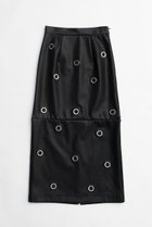 【プランク プロジェクト/PRANK PROJECT】のアイレットヴィーガンレザースカート / Eyelet Vegan Leather Skirt BLK(ブラック)|ID:prp329100003770513