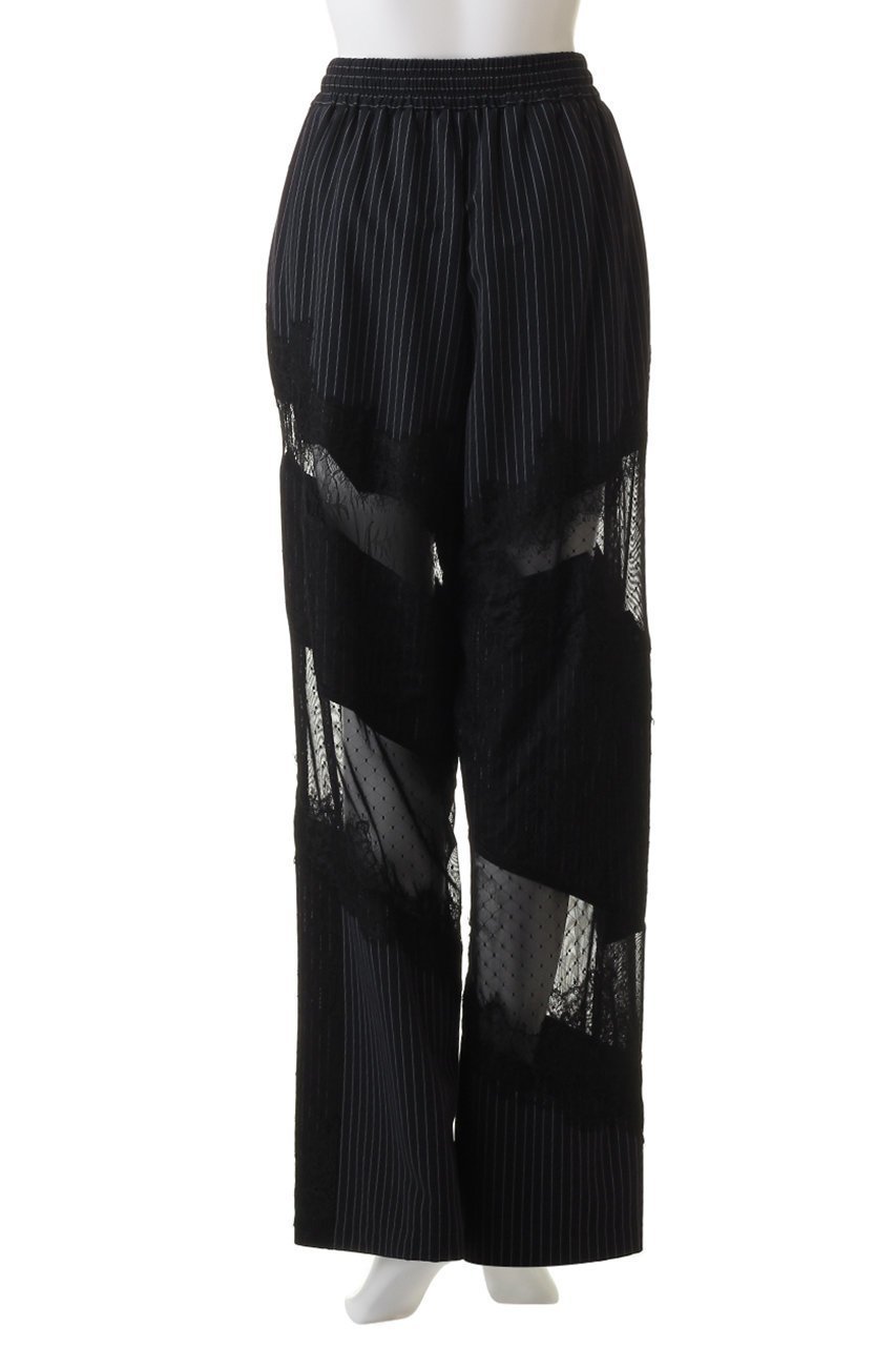 【プランク プロジェクト/PRANK PROJECT】のレーストリムパンツ / Lace Trim Pants 人気、トレンドファッション・服の通販 founy(ファニー) 　ファッション　Fashion　レディースファッション　Fashion for Women　パンツ　Pants & Trousers　おすすめ　Recommended / Our Picks　アシンメトリー　Asymmetrical Style　コンビ　Combo, Combination Style　サテン　Satin, Glossy Fabric　ジャケット　Jacket, Outerwear　スウェット / スエット　Sweatshirt, Sweatwear　ストライプ　Stripe, Striped Pattern　マニッシュ　Mannish, Boyish　レース　Lace, Lace Fabric　今季　This Season, Current Season　切替　Switching, Contrast Panel　other-4|ID: prp329100003770518 ipo3291000000035402161