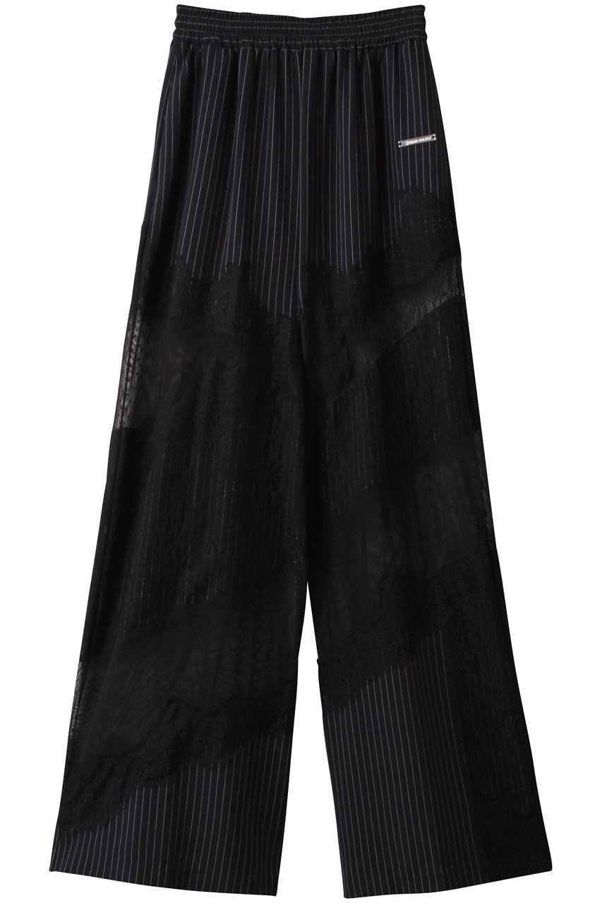 【プランク プロジェクト/PRANK PROJECT】のレーストリムパンツ / Lace Trim Pants インテリア・キッズ・メンズ・レディースファッション・服の通販 founy(ファニー) 　ファッション　Fashion　レディースファッション　Fashion for Women　パンツ　Pants & Trousers　おすすめ　Recommended / Our Picks　アシンメトリー　Asymmetrical Style　コンビ　Combo, Combination Style　サテン　Satin, Glossy Fabric　ジャケット　Jacket, Outerwear　スウェット / スエット　Sweatshirt, Sweatwear　ストライプ　Stripe, Striped Pattern　マニッシュ　Mannish, Boyish　レース　Lace, Lace Fabric　今季　This Season, Current Season　切替　Switching, Contrast Panel　NVY(ネイビー)|ID: prp329100003770518 ipo3291000000035945762