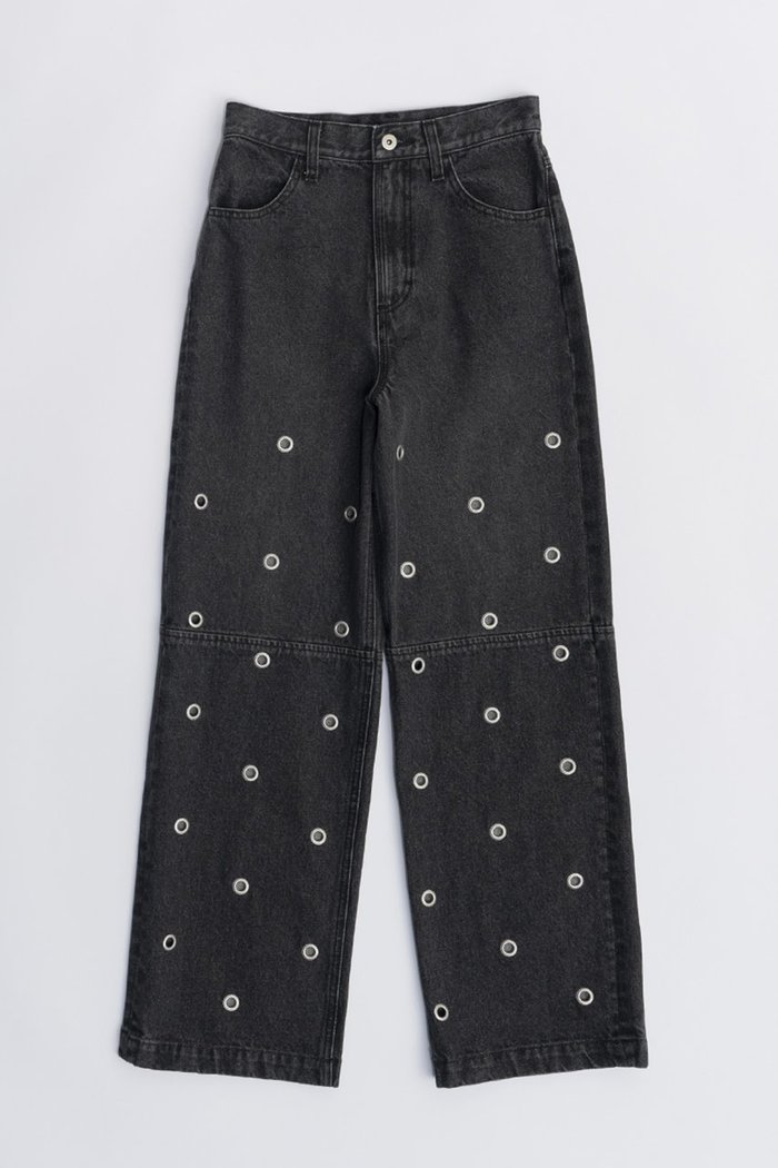【プランク プロジェクト/PRANK PROJECT】のアイレットデニムパンツ / Eyelet Denim Pants インテリア・キッズ・メンズ・レディースファッション・服の通販 founy(ファニー) https://founy.com/ ファッション Fashion レディースファッション WOMEN パンツ Pants デニムパンツ Denim Pants おすすめ Recommend ギャザー Gather ストレート Straight デニム Denim フリル Frills ワイド Wide 夏 Summer |ID: prp329100003770523 ipo3291000000024826185
