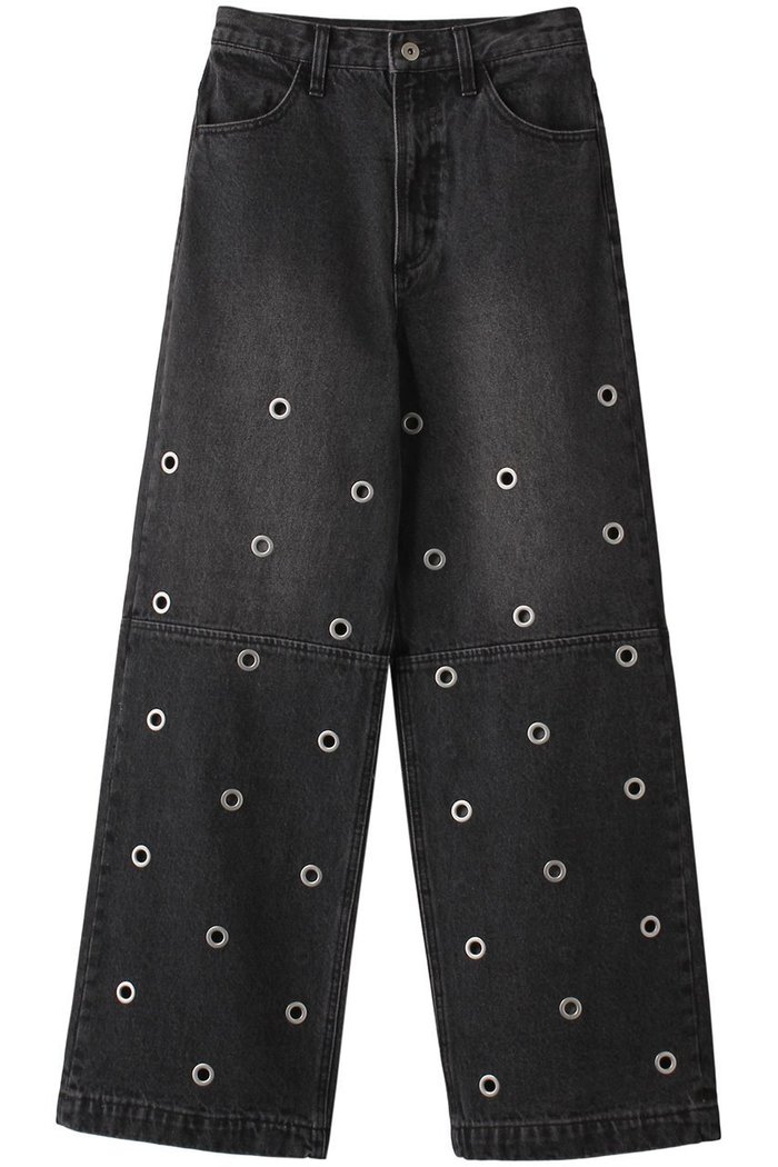 【プランク プロジェクト/PRANK PROJECT】のアイレットデニムパンツ / Eyelet Denim Pants インテリア・キッズ・メンズ・レディースファッション・服の通販 founy(ファニー) https://founy.com/ ファッション Fashion レディースファッション Fashion for Women パンツ Pants & Trousers デニムパンツ・ジーンズ・美脚デニム Denim Jeans & Pants おすすめ Recommended / Our Picks ギャザー Gathered, Ruffled ストレート Straight, Straight Cut デニム Denim, Jeans Material フリル Frill, Ruffle ワイド Wide, Wide Fit 夏 Summer |ID: prp329100003770523 ipo3291000000032819935