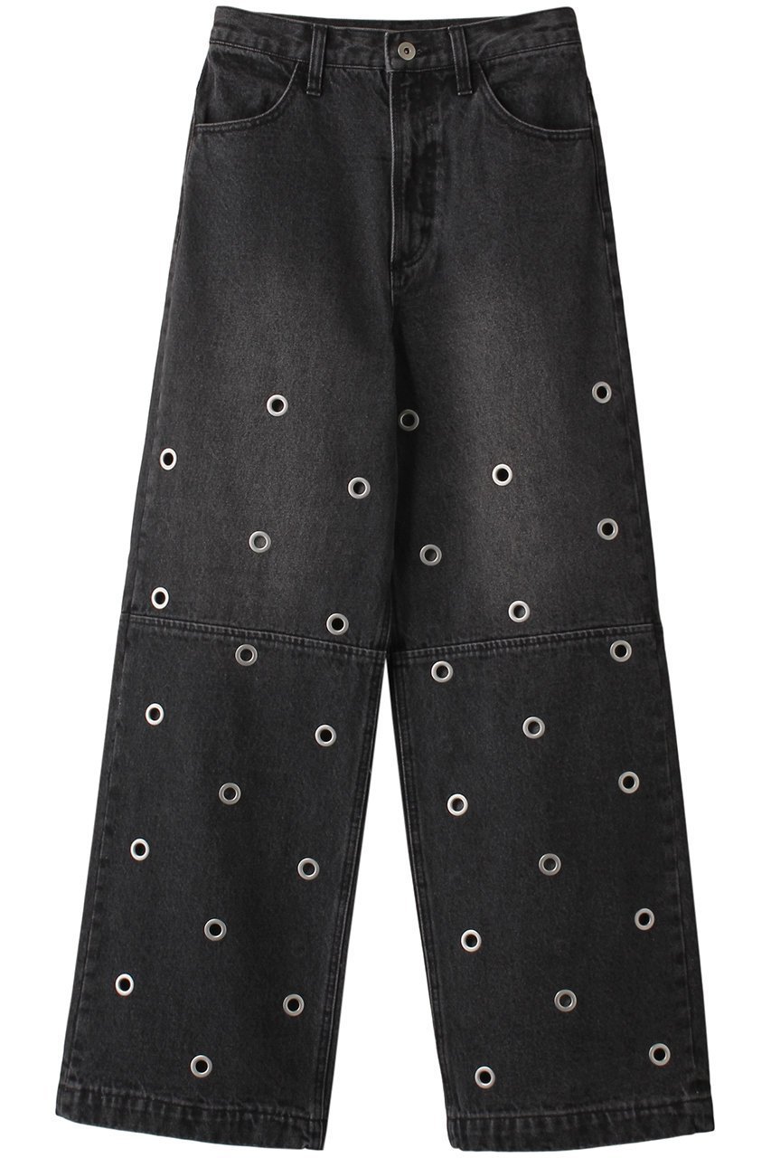 【プランク プロジェクト/PRANK PROJECT】のアイレットデニムパンツ / Eyelet Denim Pants 人気、トレンドファッション・服の通販 founy(ファニー) 　ファッション　Fashion　レディースファッション　Fashion for Women　パンツ　Pants & Trousers　デニムパンツ・ジーンズ・美脚デニム　Denim Jeans & Pants　おすすめ　Recommended / Our Picks　ギャザー　Gathered, Ruffled　ストレート　Straight, Straight Cut　デニム　Denim, Jeans Material　フリル　Frill, Ruffle　ワイド　Wide, Wide Fit　夏　Summer　 other-1|ID: prp329100003770523 ipo3291000000032819935