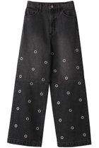 【プランク プロジェクト/PRANK PROJECT】のアイレットデニムパンツ / Eyelet Denim Pants BLK(ブラック)|ID: prp329100003770523 ipo3291000000032819936