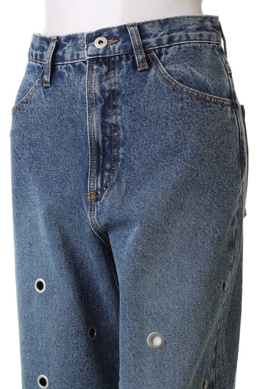 【プランク プロジェクト/PRANK PROJECT】のアイレットデニムパンツ / Eyelet Denim Pants 人気、トレンドファッション・服の通販 founy(ファニー) 　ファッション　Fashion　レディースファッション　Fashion for Women　パンツ　Pants & Trousers　デニムパンツ・ジーンズ・美脚デニム　Denim Jeans & Pants　おすすめ　Recommended / Our Picks　ギャザー　Gathered, Ruffled　ストレート　Straight, Straight Cut　デニム　Denim, Jeans Material　フリル　Frill, Ruffle　ワイド　Wide, Wide Fit　夏　Summer　other-5|ID: prp329100003770523 ipo3291000000032819942