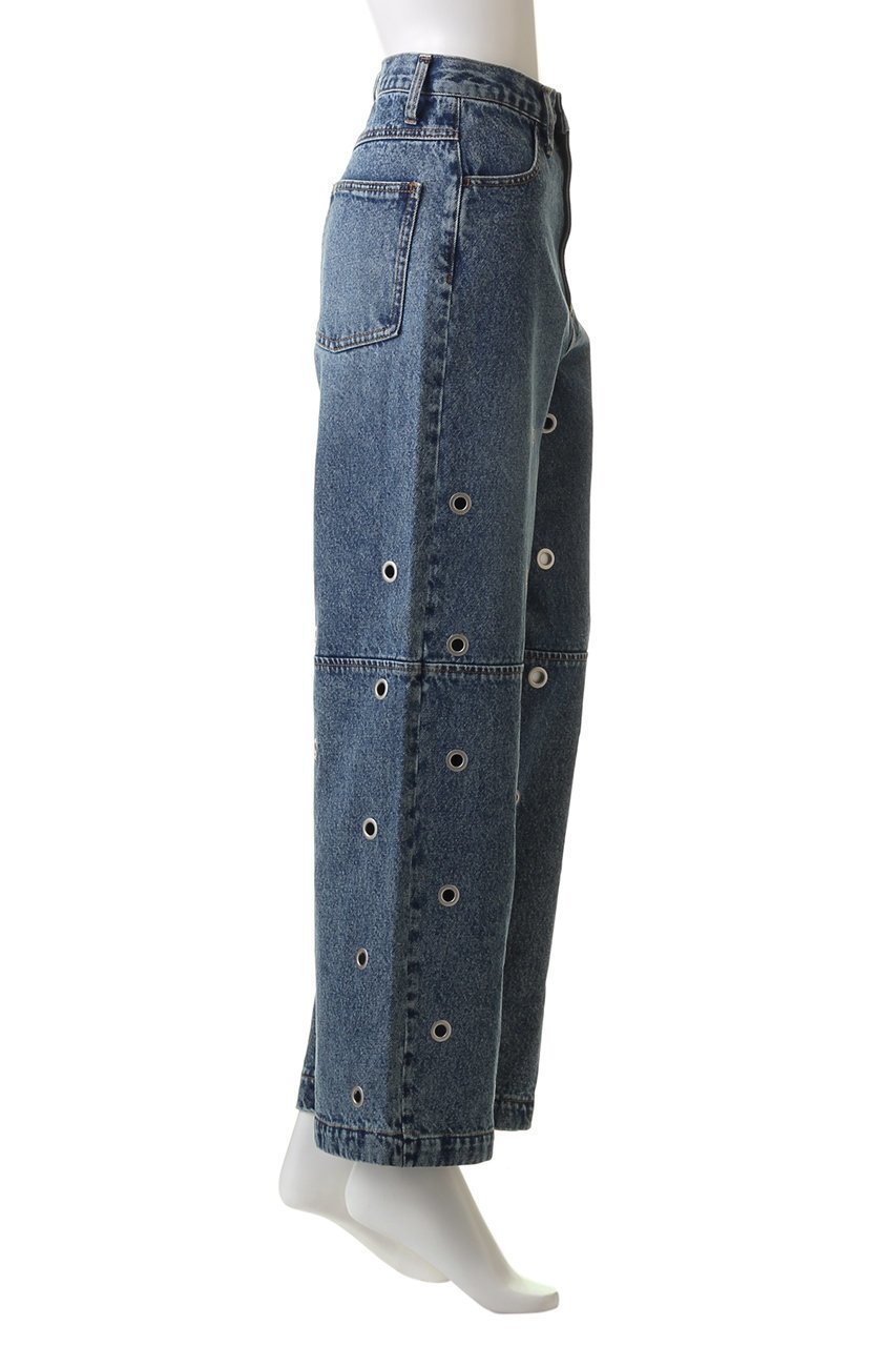 【プランク プロジェクト/PRANK PROJECT】のアイレットデニムパンツ / Eyelet Denim Pants 人気、トレンドファッション・服の通販 founy(ファニー) ファッション Fashion レディースファッション Fashion for Women パンツ Pants & Trousers デニムパンツ・ジーンズ・美脚デニム Denim Jeans & Pants おすすめ Recommended / Our Picks ギャザー Gathered, Ruffled ストレート Straight, Straight Cut デニム Denim, Jeans Material フリル Frill, Ruffle ワイド Wide, Wide Fit 夏 Summer other-3|ID: prp329100003770523 ipo3291000000034423346