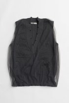 【プランク プロジェクト/PRANK PROJECT】のチュールギャザークラッシュニットベスト / Tulle Gathered Crushed Knit Vest C.GRY(チャコールグレー)|ID:prp329100003770532