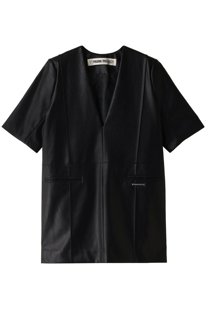 【プランク プロジェクト/PRANK PROJECT】のフェイクレザーボクシーチュニック / faux Leather Boxy Tunic インテリア・キッズ・メンズ・レディースファッション・服の通販 founy(ファウニー) https://founy.com/ ファッション Fashion レディースファッション Fashion for Women ワンピース Dresses チュニック Tunic Tops & Dresses おすすめ Recommended / Our Picks サテン Satin, Glossy Fabric ジャケット Jacket, Outerwear チュニック Tunic, Long Top デコルテ Décolleté, Neckline ドレス Dress, One-Piece ボトム Bottoms, Lower Wear エレガント 上品 Elegant 軽量 Lightweight, Ultra Light |ID: prp329100003770534 ipo3291000000036671964