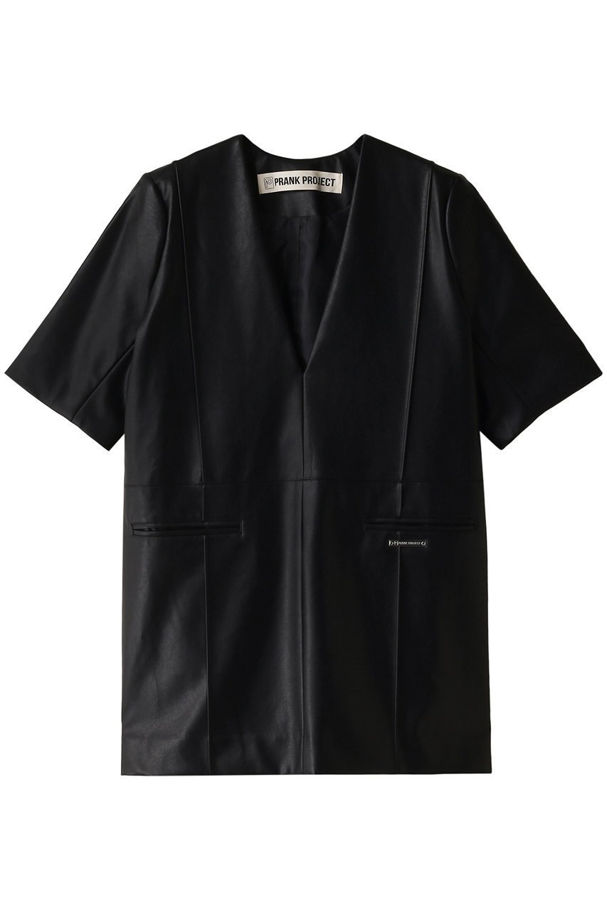 【プランク プロジェクト/PRANK PROJECT】のフェイクレザーボクシーチュニック / faux Leather Boxy Tunic 人気、トレンドファッション・服の通販 founy(ファニー) ファッション Fashion レディースファッション Fashion for Women ワンピース Dresses チュニック Tunic Tops & Dresses おすすめ Recommended / Our Picks サテン Satin, Glossy Fabric ジャケット Jacket, Outerwear チュニック Tunic, Long Top デコルテ Décolleté, Neckline ドレス Dress, One-Piece ボトム Bottoms, Lower Wear エレガント 上品 Elegant 軽量 Lightweight, Ultra Light other-1|ID: prp329100003770534 ipo3291000000036671964