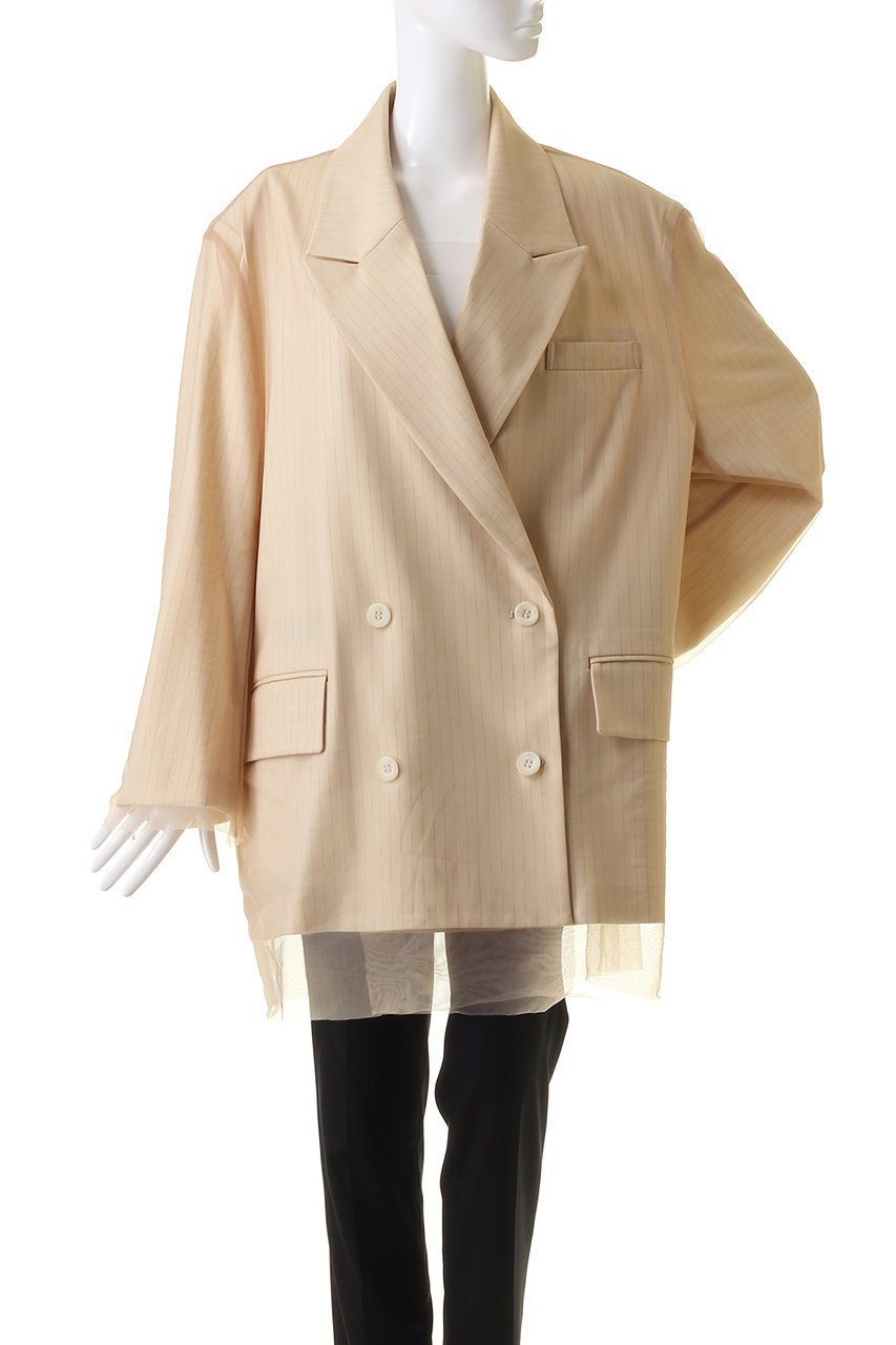 【プランク プロジェクト/PRANK PROJECT】のチュールレイヤードオーバージャケット / Tulle Layered Over Jacket 人気、トレンドファッション・服の通販 founy(ファニー) 　ファッション　Fashion　レディースファッション　WOMEN　アウター　Coat Outerwear　ジャケット　Jackets　シアー　Sheer　シンプル　Simple　ジャケット　Jacket　ストライプ　Stripe　チュール　Tulle　デニム　Denim　トレンド　Trend　今季　This Season　other-2|ID: prp329100003770543 ipo3291000000031386168