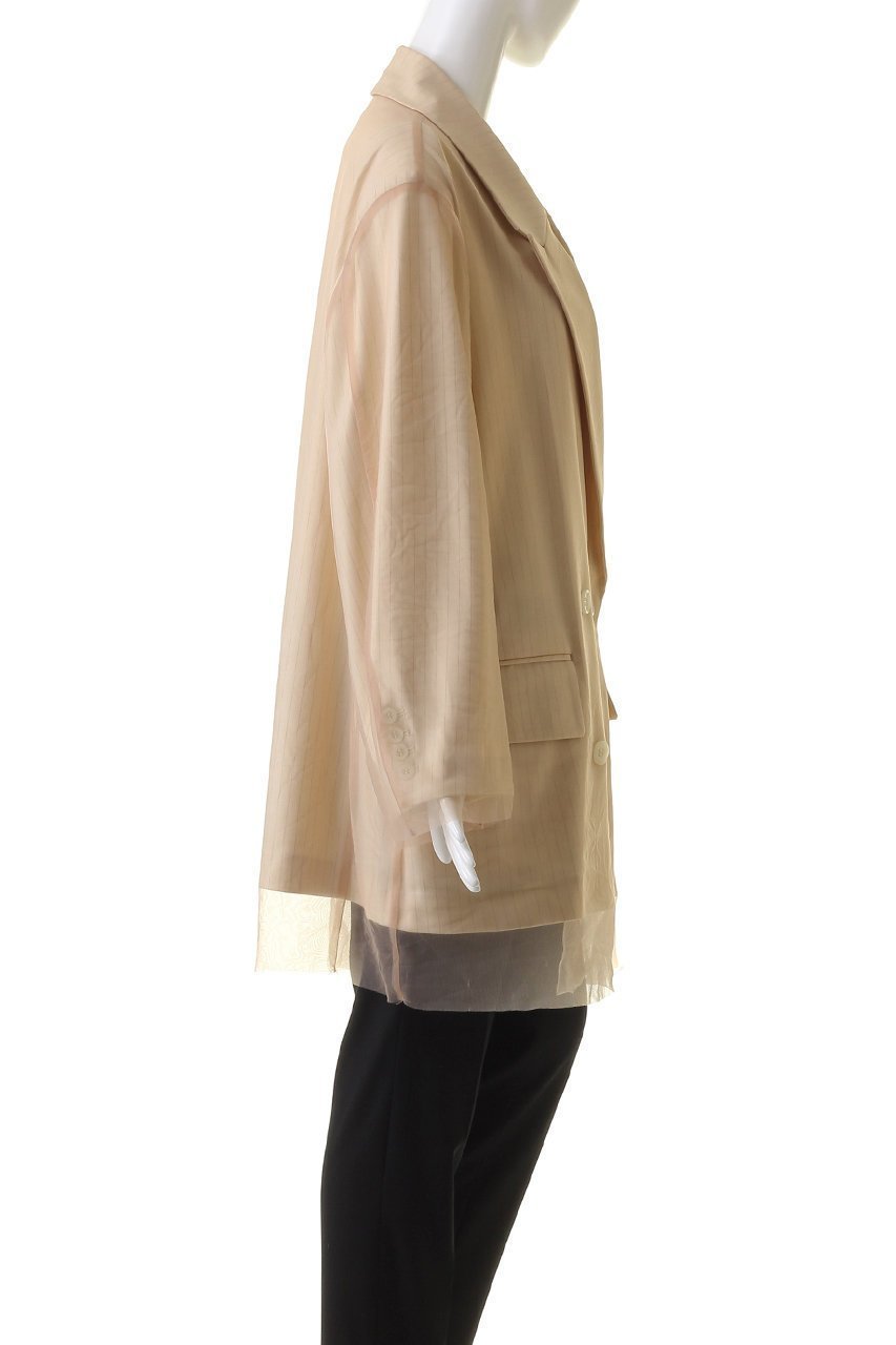 【プランク プロジェクト/PRANK PROJECT】のチュールレイヤードオーバージャケット / Tulle Layered Over Jacket 人気、トレンドファッション・服の通販 founy(ファニー) 　ファッション　Fashion　レディースファッション　WOMEN　アウター　Coat Outerwear　ジャケット　Jackets　シアー　Sheer　シンプル　Simple　ジャケット　Jacket　ストライプ　Stripe　チュール　Tulle　デニム　Denim　トレンド　Trend　今季　This Season　other-3|ID: prp329100003770543 ipo3291000000031386170