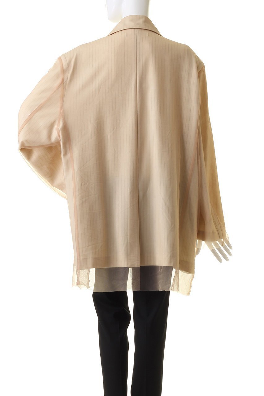 【プランク プロジェクト/PRANK PROJECT】のチュールレイヤードオーバージャケット / Tulle Layered Over Jacket 人気、トレンドファッション・服の通販 founy(ファニー) 　ファッション　Fashion　レディースファッション　WOMEN　アウター　Coat Outerwear　ジャケット　Jackets　シアー　Sheer　シンプル　Simple　ジャケット　Jacket　ストライプ　Stripe　チュール　Tulle　デニム　Denim　トレンド　Trend　今季　This Season　other-4|ID: prp329100003770543 ipo3291000000031386171