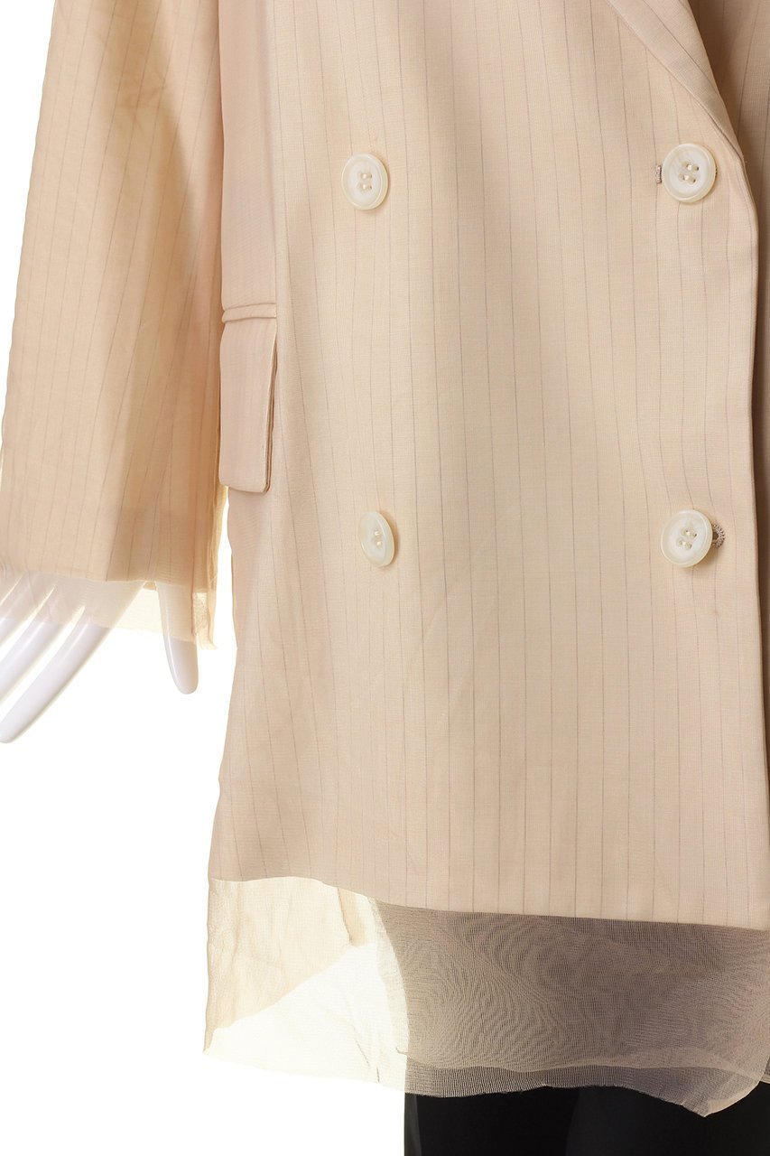 【プランク プロジェクト/PRANK PROJECT】のチュールレイヤードオーバージャケット / Tulle Layered Over Jacket 人気、トレンドファッション・服の通販 founy(ファニー) 　ファッション　Fashion　レディースファッション　WOMEN　アウター　Coat Outerwear　ジャケット　Jackets　シアー　Sheer　シンプル　Simple　ジャケット　Jacket　ストライプ　Stripe　チュール　Tulle　デニム　Denim　トレンド　Trend　今季　This Season　other-5|ID: prp329100003770543 ipo3291000000031386173