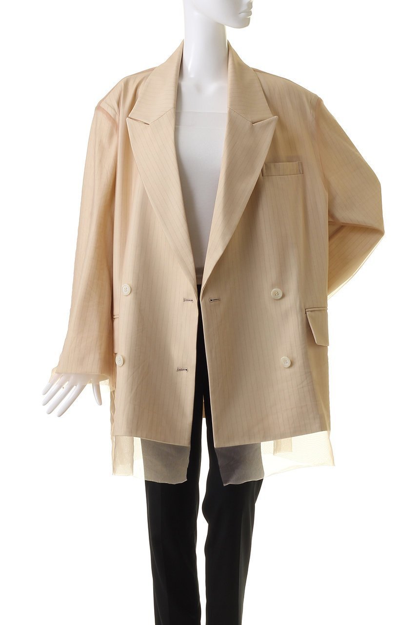 【プランク プロジェクト/PRANK PROJECT】のチュールレイヤードオーバージャケット / Tulle Layered Over Jacket 人気、トレンドファッション・服の通販 founy(ファニー) 　ファッション　Fashion　レディースファッション　WOMEN　アウター　Coat Outerwear　ジャケット　Jackets　シアー　Sheer　シンプル　Simple　ジャケット　Jacket　ストライプ　Stripe　チュール　Tulle　デニム　Denim　トレンド　Trend　今季　This Season　other-7|ID: prp329100003770543 ipo3291000000031386176