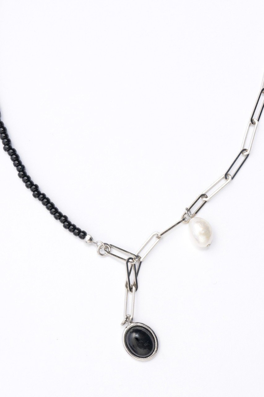 【メゾンスペシャル/MAISON SPECIAL】のMix Chain Motif Silver Necklace/ミックスチェーンモチーフシルバーネックレス 人気、トレンドファッション・服の通販 founy(ファニー) 　ファッション　Fashion　レディースファッション　Fashion for Women　ジュエリー　Jewelry　ネックレス　Necklaces & Pendants　ガラス　Glass, Glassware　コーティング　Coating, Coated Finish　チェーン　Chain, Chain Strap　ネックレス　Necklace, Pendant Necklace　パール　Pearl, Pearl Accent　エレガント 上品　Elegant　other-2|ID: prp329100003770550 ipo3291000000031386213