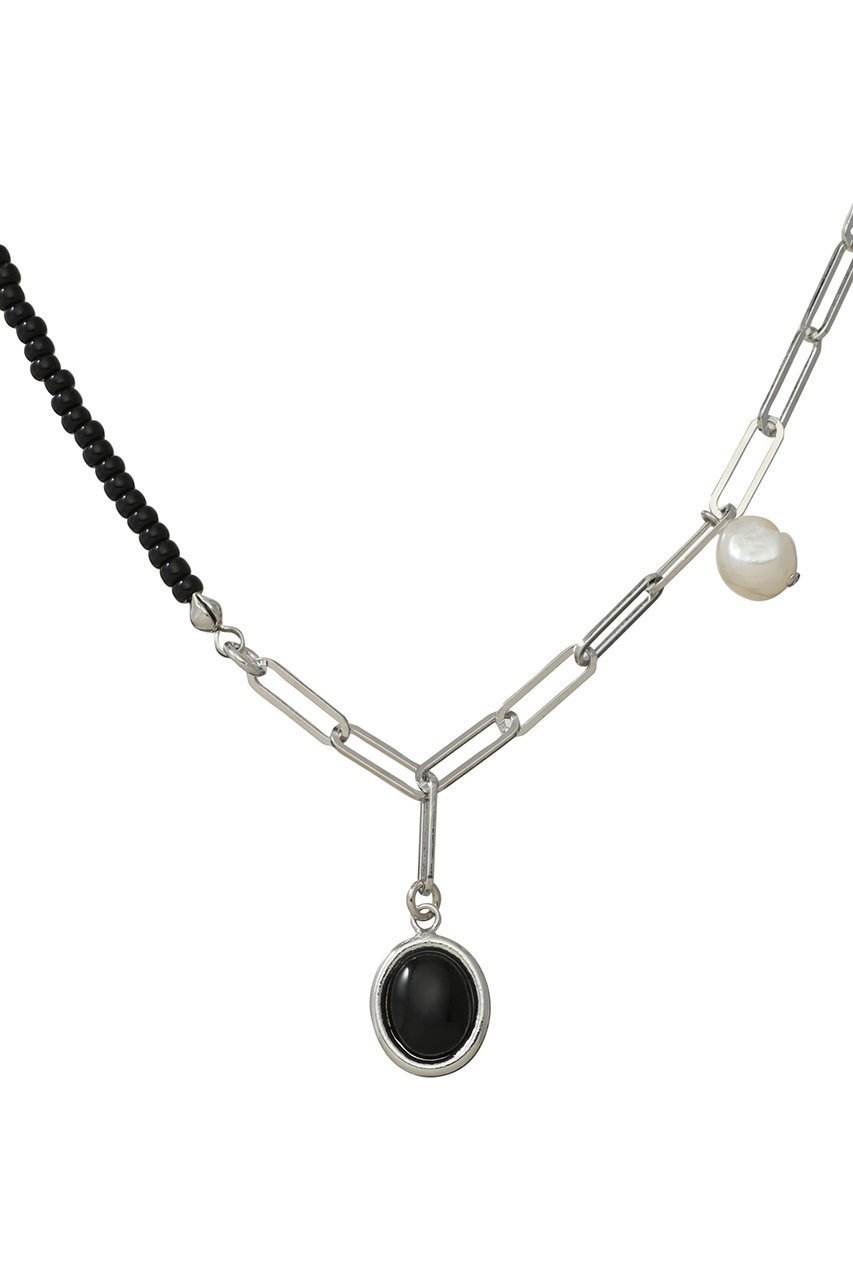 【メゾンスペシャル/MAISON SPECIAL】のMix Chain Motif Silver Necklace/ミックスチェーンモチーフシルバーネックレス 人気、トレンドファッション・服の通販 founy(ファニー) 　ファッション　Fashion　レディースファッション　Fashion for Women　ジュエリー　Jewelry　ネックレス　Necklaces & Pendants　ガラス　Glass, Glassware　コーティング　Coating, Coated Finish　チェーン　Chain, Chain Strap　ネックレス　Necklace, Pendant Necklace　パール　Pearl, Pearl Accent　エレガント 上品　Elegant　other-4|ID: prp329100003770550 ipo3291000000031386217