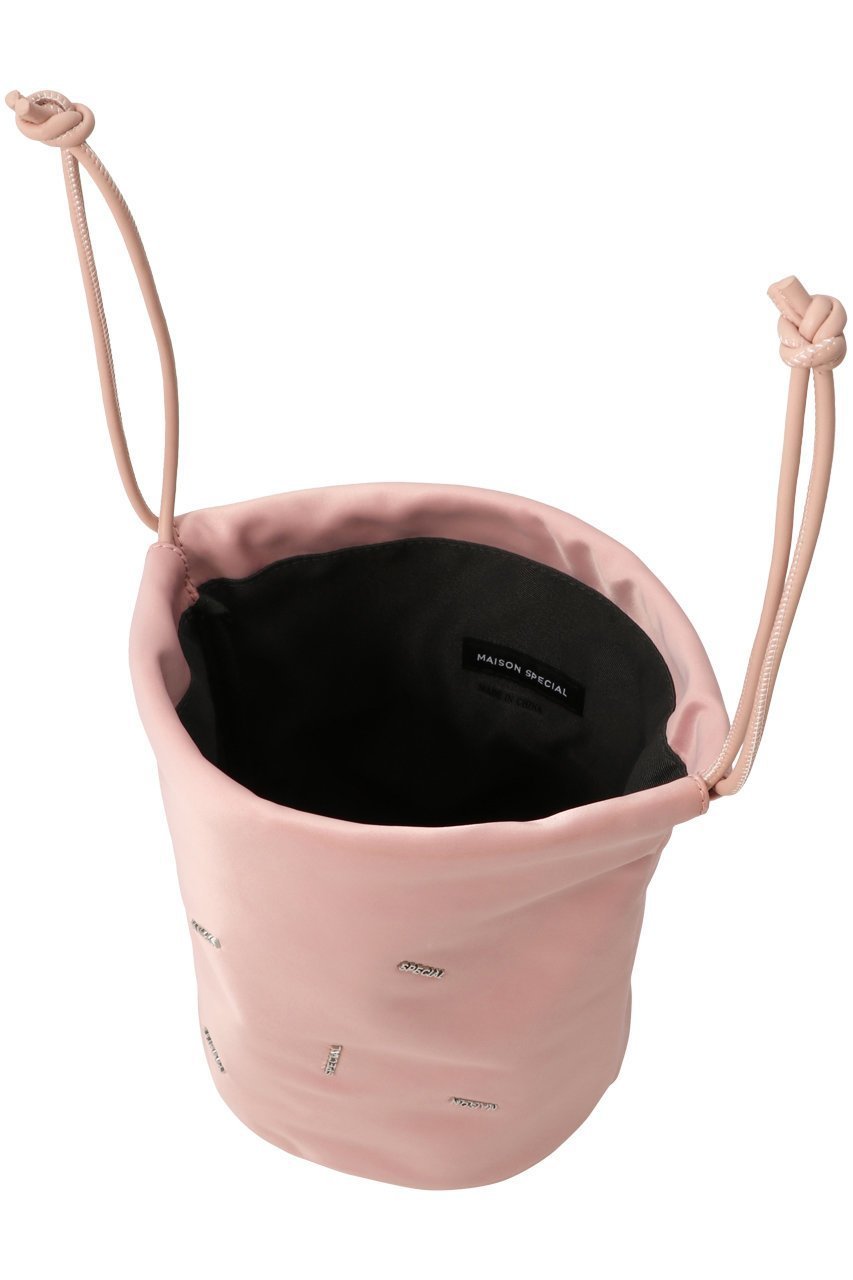 【メゾンスペシャル/MAISON SPECIAL】のMany MS Logo Drawstring Bag/メニーMSロゴドローストリングバッグ 人気、トレンドファッション・服の通販 founy(ファニー) 　ファッション　Fashion　レディースファッション　Fashion for Women　バッグ　Bags　サテン　Satin, Glossy Fabric　ショルダー　Shoulder, Shoulder Strap　シンプル　Simple, Minimal　プレート　Plate, Dish　エレガント 上品　Elegant　巾着　Drawstring Bag, Kinchaku　other-6|ID: prp329100003770556 ipo3291000000032797369