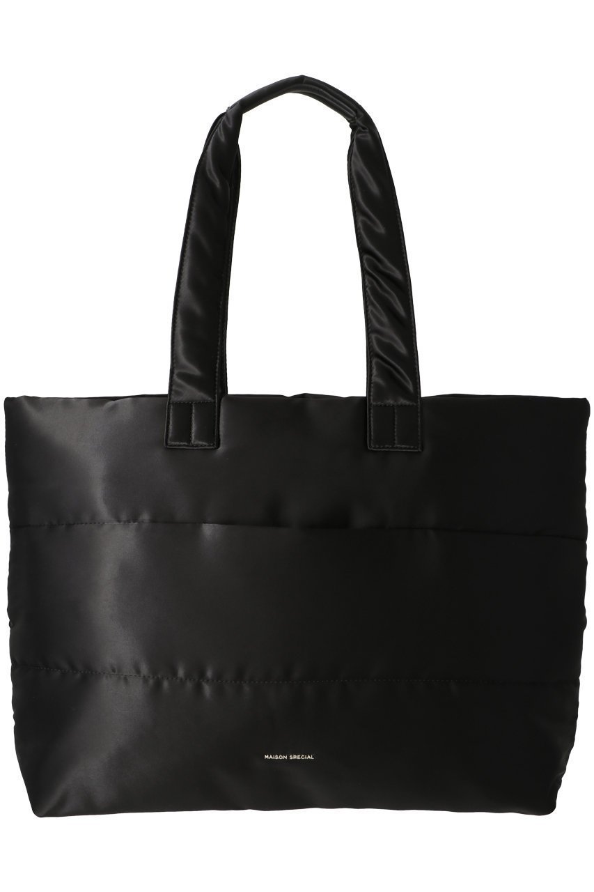 【メゾンスペシャル/MAISON SPECIAL】のBig Puffer Tote Bag/ビッグパッファートートバッグ インテリア・キッズ・メンズ・レディースファッション・服の通販 founy(ファニー) 　ファッション　Fashion　レディースファッション　Fashion for Women　バッグ　Bags　サテン　Satin, Glossy Fabric　スマホ　Smartphone, Mobile Device　プレート　Plate, Dish　ポケット　Pocket, Pocket Detail　旅行　Travel　エレガント 上品　Elegant　BLK(ブラック)|ID: prp329100003770557 ipo3291000000032795718