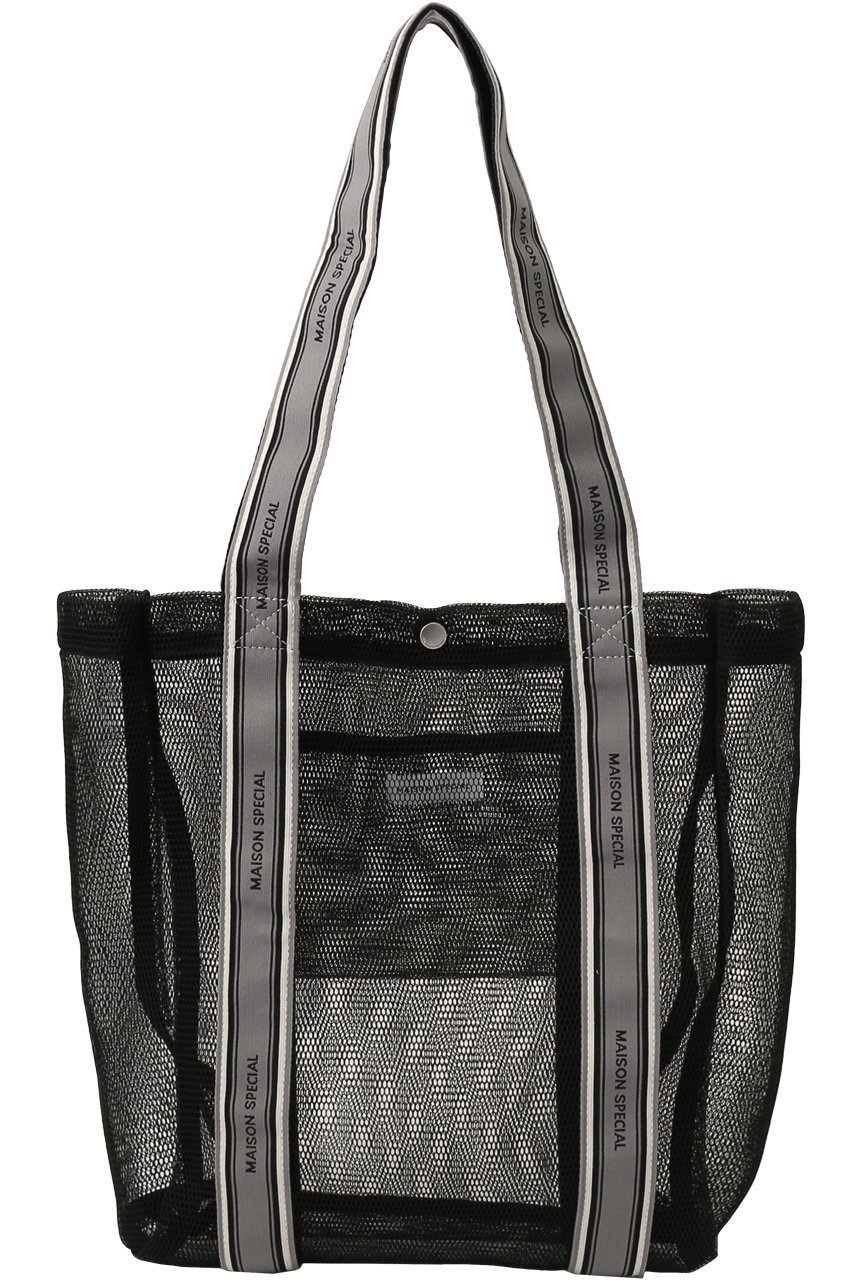 【メゾンスペシャル/MAISON SPECIAL】のLogo Tape Mesh Bag/ロゴテープメッシュバッグ インテリア・キッズ・メンズ・レディースファッション・服の通販 founy(ファニー) 　ファッション　Fashion　レディースファッション　Fashion for Women　バッグ　Bags　アウトドア　Outdoor Clothing　スポーティ　Sporty, Casual Athletic　メッシュ　Mesh, Net Fabric　夏　Summer　春　Spring　S/S・春夏　SS, Spring/Summer, Warm Season　軽量　Lightweight, Ultra Light　BLK(ブラック)|ID: prp329100003770558 ipo3291000000034908896