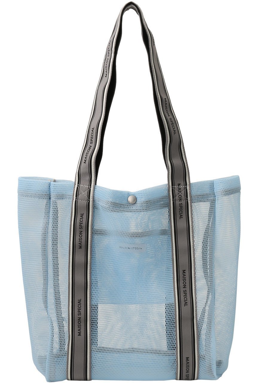 【メゾンスペシャル/MAISON SPECIAL】のLogo Tape Mesh Bag/ロゴテープメッシュバッグ インテリア・キッズ・メンズ・レディースファッション・服の通販 founy(ファニー) 　ファッション　Fashion　レディースファッション　Fashion for Women　バッグ　Bags　アウトドア　Outdoor Clothing　スポーティ　Sporty, Casual Athletic　メッシュ　Mesh, Net Fabric　夏　Summer　春　Spring　S/S・春夏　SS, Spring/Summer, Warm Season　軽量　Lightweight, Ultra Light　BLU(ブルー)|ID: prp329100003770558 ipo3291000000034908898