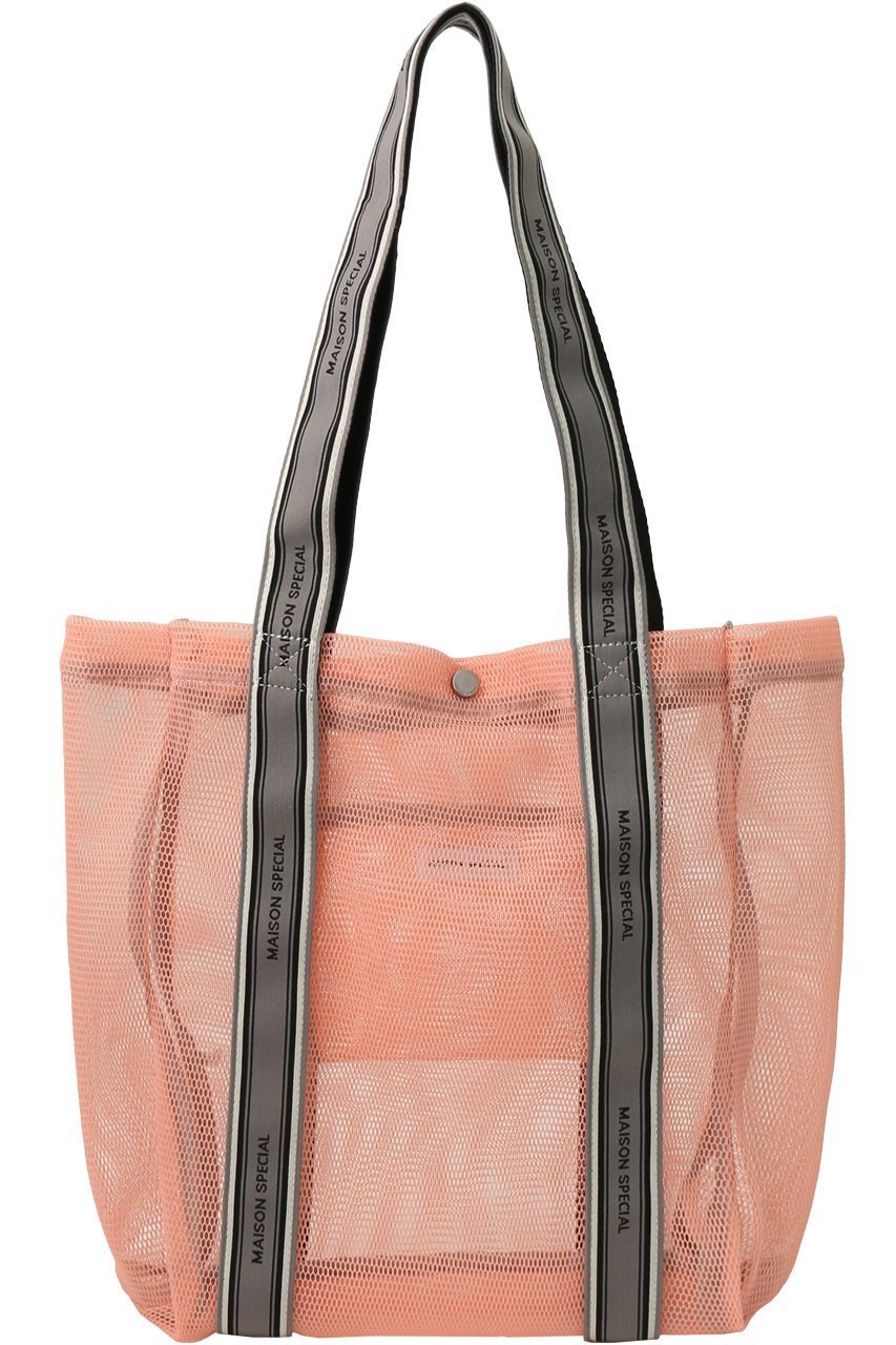 【メゾンスペシャル/MAISON SPECIAL】のLogo Tape Mesh Bag/ロゴテープメッシュバッグ インテリア・キッズ・メンズ・レディースファッション・服の通販 founy(ファニー) 　ファッション　Fashion　レディースファッション　Fashion for Women　バッグ　Bags　アウトドア　Outdoor Clothing　スポーティ　Sporty, Casual Athletic　メッシュ　Mesh, Net Fabric　夏　Summer　春　Spring　S/S・春夏　SS, Spring/Summer, Warm Season　軽量　Lightweight, Ultra Light　PNK(ピンク)|ID: prp329100003770558 ipo3291000000034908900