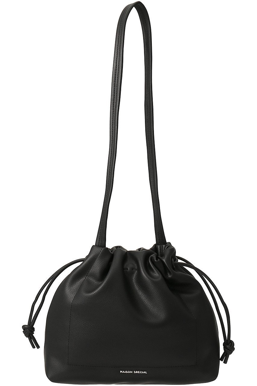 【メゾンスペシャル/MAISON SPECIAL】の2way Shrink Vegan Leather Drawstring Bag/2WAYシュリンクヴィーガンレザー巾着バッグ インテリア・キッズ・メンズ・レディースファッション・服の通販 founy(ファニー) 　ファッション　Fashion　レディースファッション　Fashion for Women　バッグ　Bags　巾着　Drawstring Bag, Kinchaku　ショルダー　Shoulder, Shoulder Strap　シンプル　Simple, Minimal　プレート　Plate, Dish　マグネット　Magnet, Magnetic Closure　リアル　Real, Realistic　ホリデーシーズン　Holiday Season　BLK(ブラック)|ID: prp329100003770559 ipo3291000000032797371