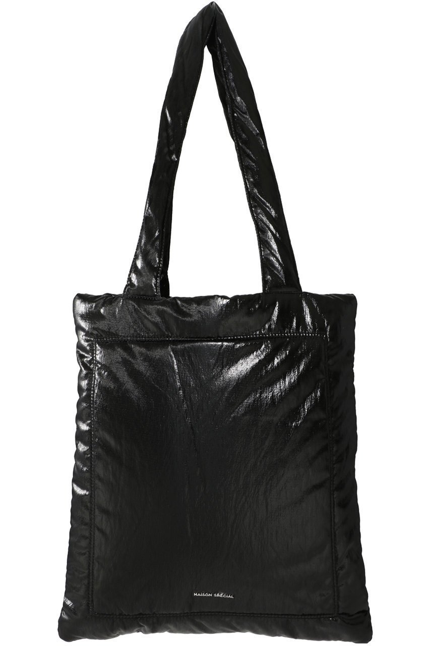 【メゾンスペシャル/MAISON SPECIAL】のMulti-Fabric Puffer Tote Bag/マルチファブリックパッファーバッグ インテリア・キッズ・メンズ・レディースファッション・服の通販 founy(ファニー) 　ファッション　Fashion　レディースファッション　Fashion for Women　バッグ　Bags　カラフル　Colorful Design　サテン　Satin, Glossy Fabric　シンプル　Simple, Minimal　プレート　Plate, Dish　エレガント 上品　Elegant　D.BLK(ブラック)|ID: prp329100003770560 ipo3291000000032794455