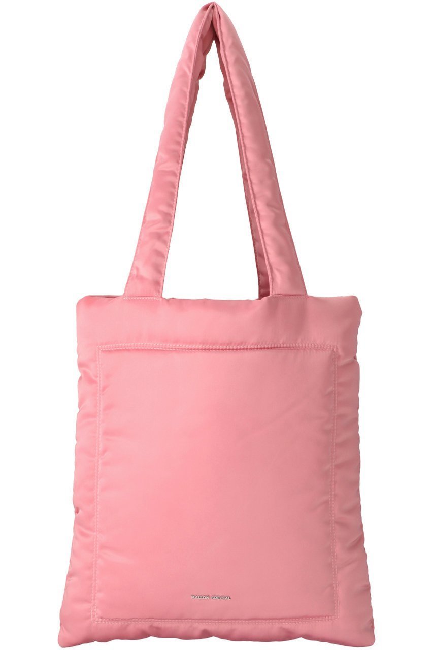 【メゾンスペシャル/MAISON SPECIAL】のMulti-Fabric Puffer Tote Bag/マルチファブリックパッファーバッグ インテリア・キッズ・メンズ・レディースファッション・服の通販 founy(ファニー) 　ファッション　Fashion　レディースファッション　Fashion for Women　バッグ　Bags　カラフル　Colorful Design　サテン　Satin, Glossy Fabric　シンプル　Simple, Minimal　プレート　Plate, Dish　エレガント 上品　Elegant　PNK(ピンク)|ID: prp329100003770560 ipo3291000000032794458