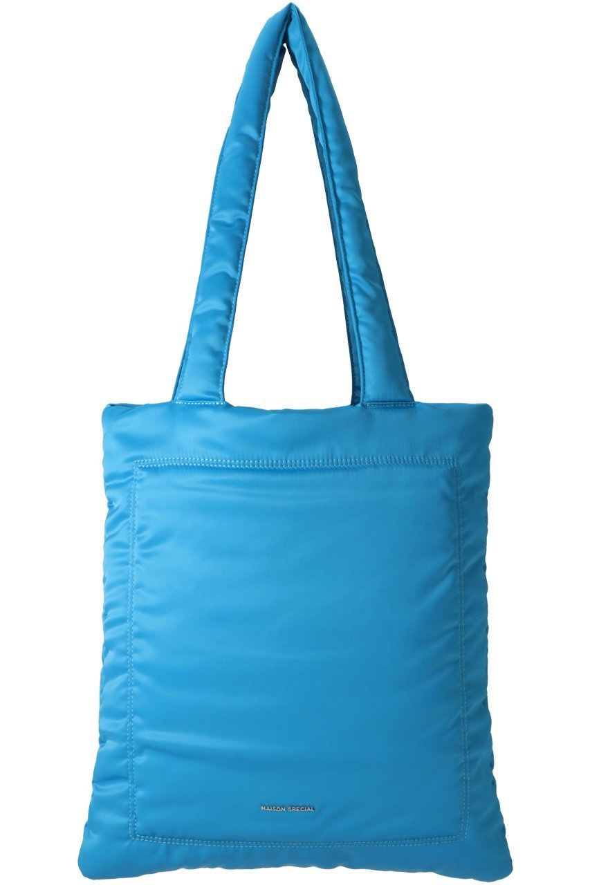 【メゾンスペシャル/MAISON SPECIAL】のMulti-Fabric Puffer Tote Bag/マルチファブリックパッファーバッグ インテリア・キッズ・メンズ・レディースファッション・服の通販 founy(ファニー) 　ファッション　Fashion　レディースファッション　Fashion for Women　バッグ　Bags　カラフル　Colorful Design　サテン　Satin, Glossy Fabric　シンプル　Simple, Minimal　プレート　Plate, Dish　エレガント 上品　Elegant　S.BLU(スカイブルー)|ID: prp329100003770560 ipo3291000000032794461