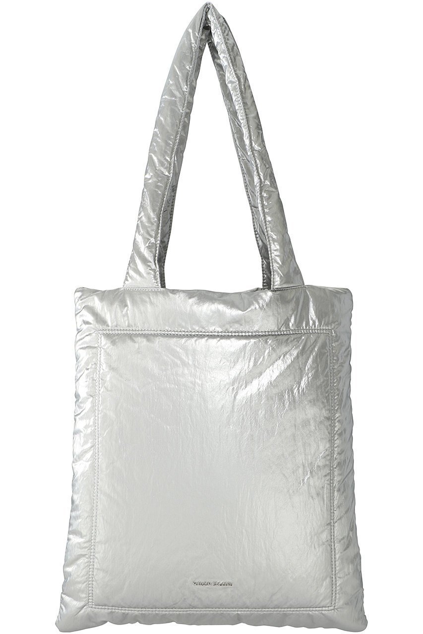 【メゾンスペシャル/MAISON SPECIAL】のMulti-Fabric Puffer Tote Bag/マルチファブリックパッファーバッグ インテリア・キッズ・メンズ・レディースファッション・服の通販 founy(ファニー) 　ファッション　Fashion　レディースファッション　Fashion for Women　バッグ　Bags　カラフル　Colorful Design　サテン　Satin, Glossy Fabric　シンプル　Simple, Minimal　プレート　Plate, Dish　エレガント 上品　Elegant　SLV(シルバー)|ID: prp329100003770560 ipo3291000000032794463