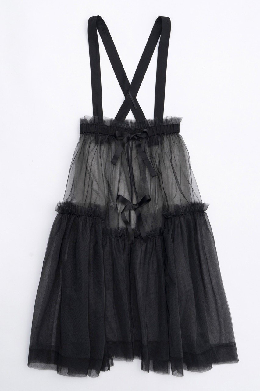 【メゾンスペシャル/MAISON SPECIAL】のSuspender Tulle Skirt/サスペンダーチュールスカート インテリア・キッズ・メンズ・レディースファッション・服の通販 founy(ファニー) 　ファッション　Fashion　レディースファッション　WOMEN　スカート　Skirt　ロングスカート　Long Skirt　エアリー　Airy　サスペンダー　Suspenders　チュール　Tulle　フロント　Front　リボン　Ribbon　ロング　Long　BLK(ブラック)|ID: prp329100003770570 ipo3291000000024826364