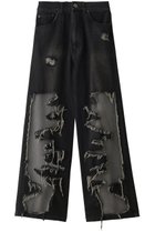 【メゾンスペシャル/MAISON SPECIAL】のTulle Distressed Denim Pants/チュールダメージデニム BLK(ブラック)|ID: prp329100003770593 ipo3291000000035355435