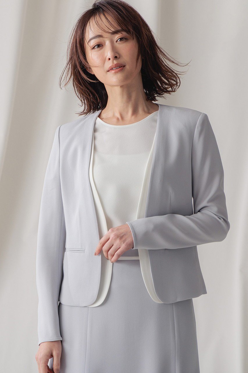 【ベイジ,/BEIGE,】のCINDY(シンディ)/ダブルカラージャケット 人気、トレンドファッション・服の通販 founy(ファニー) 　ファッション　Fashion　レディースファッション　Fashion for Women　アウター　Coat / Outerwear Collection　レディースジャケット・軽アウター　Jackets　カーディガン　Cardigan, Knitwear　ジャケット　Jacket, Outerwear　ストレッチ　Stretch, Stretchy Fabric　ダブル　Double, Double-Breasted　エレガント 上品　Elegant　人気　Popular, Best Seller　定番　Standard, Basic Item　other-7|ID: prp329100003772896 ipo3291000000032956045