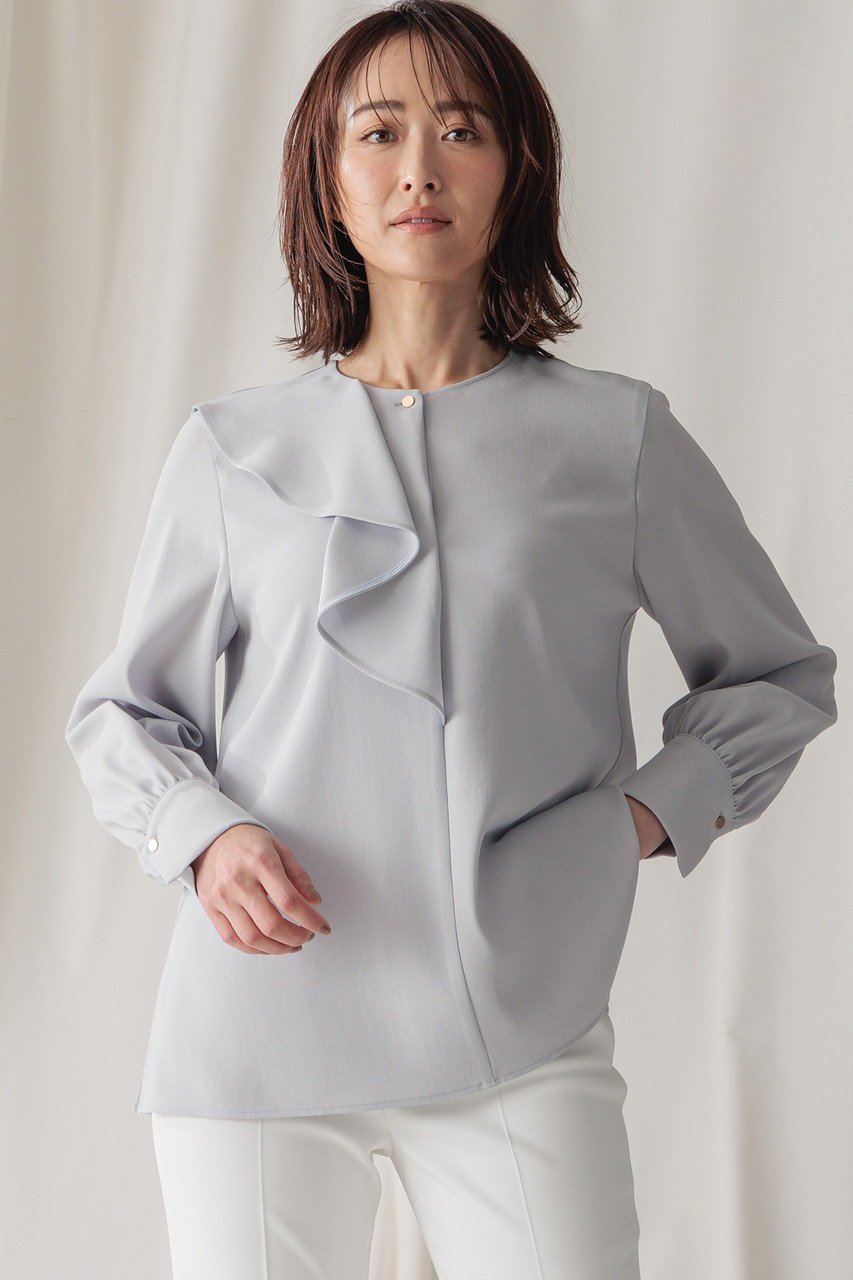 【ベイジ,/BEIGE,】のCINDY(シンディ)/アシンメトリーブラウス 人気、トレンドファッション・服の通販 founy(ファニー) 　ファッション　Fashion　レディースファッション　WOMEN　トップス・カットソー　Tops/Tshirt　シャツ/ブラウス　Shirts/Blouses　とろみ　Thickness　アシンメトリー　Asymmetry　シンプル　Simple　スリーブ　Sleeve　フェミニン　Feminine　フリル　Frills　ロング　Long　other-6|ID: prp329100003772897 ipo3291000000031385972