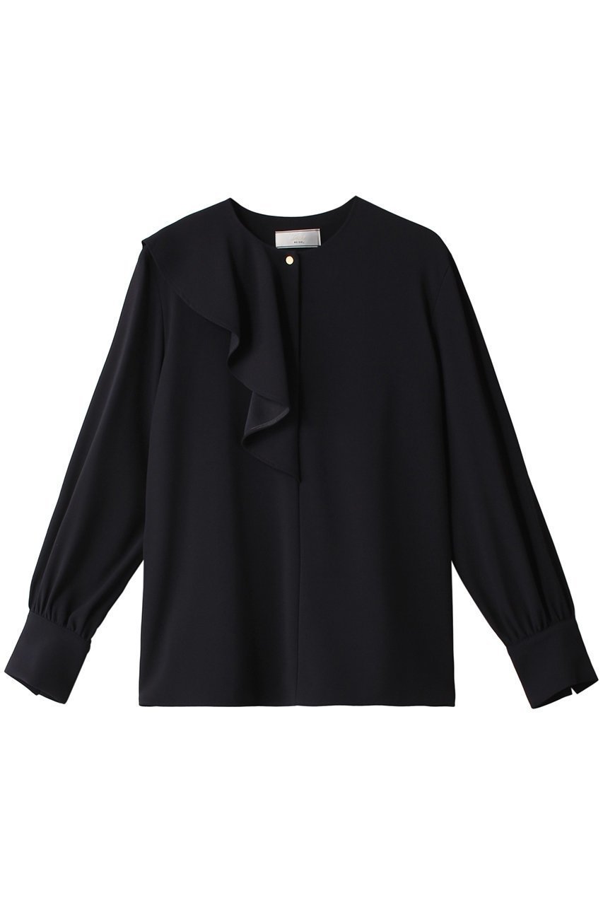 【ベイジ,/BEIGE,】のCINDY(シンディ)/アシンメトリーブラウス インテリア・キッズ・メンズ・レディースファッション・服の通販 founy(ファニー) 　ファッション　Fashion　レディースファッション　Fashion for Women　トップス・カットソー　Cut & Sew Tops　シャツ・ブラウス・オフィスカジュアル　Elegant Blouses & Button-Ups　とろみ　Fluid, Flowy Fabric　アシンメトリー　Asymmetrical Style　シンプル　Simple, Minimal　スリーブ　Sleeve, Long Sleeve / Short Sleeve　フェミニン　Feminine, Girly　フリル　Frill, Ruffle　ロング　Long, Long-Length　Navy|ID: prp329100003772897 ipo3291000000032925022