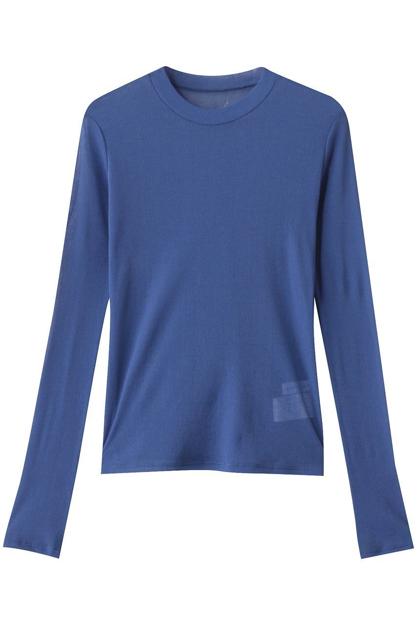 【スタニングルアー/STUNNING LURE】のシアーテレコロングTシャツ インテリア・キッズ・メンズ・レディースファッション・服の通販 founy(ファニー) 　ファッション　Fashion　レディースファッション　Fashion for Women　トップス・カットソー　Cut & Sew Tops　シャツ・ブラウス・オフィスカジュアル　Elegant Blouses & Button-Ups　ロングTシャツ・Tシャツ　Longline T-Shirts & Tees　カットソー・ベーシックTシャツ　Cut-and-Sewn Tops / Stretch Tees & Basics　おすすめ　Recommended / Our Picks　インナー　Innerwear　コンパクト　Compact, Small Size　シアー　Sheer, See-Through　シンプル　Simple, Minimal　スリーブ　Sleeve, Long Sleeve / Short Sleeve　ロング　Long, Long-Length　長袖　Long Sleeve, Full Sleeve　インディゴブルー|ID: prp329100003772898 ipo3291000000032866234