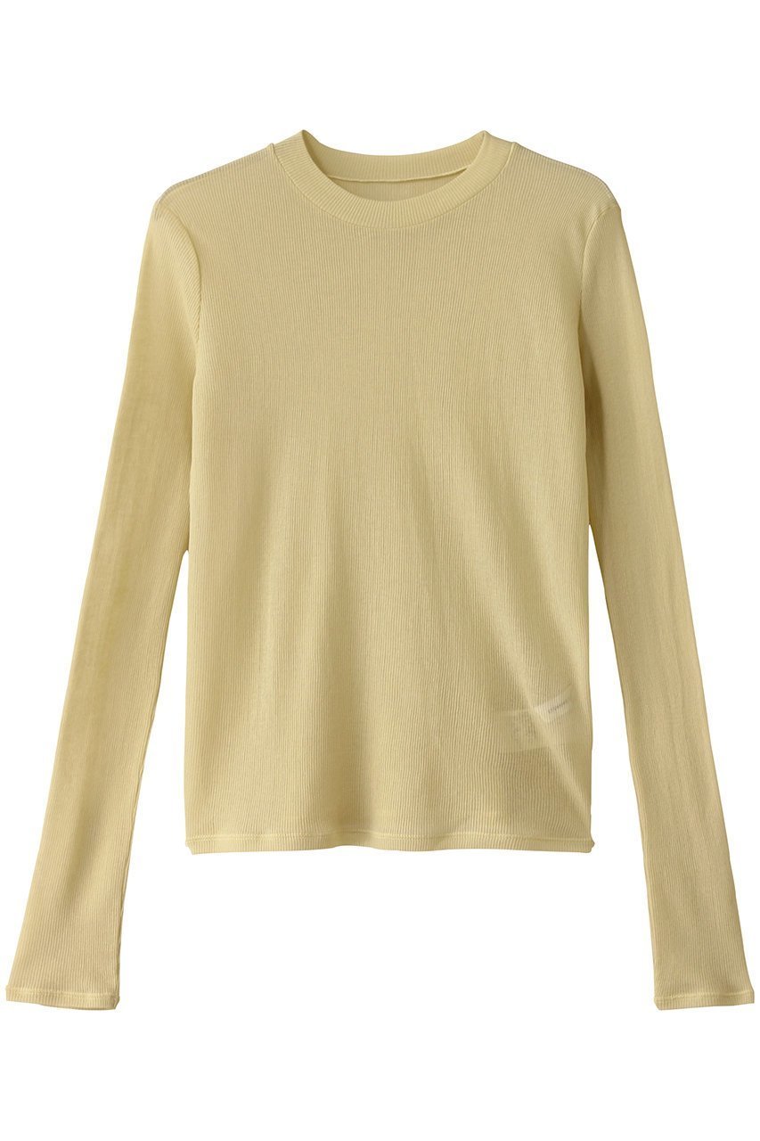 【スタニングルアー/STUNNING LURE】のシアーテレコロングTシャツ インテリア・キッズ・メンズ・レディースファッション・服の通販 founy(ファニー) 　ファッション　Fashion　レディースファッション　Fashion for Women　トップス・カットソー　Cut & Sew Tops　シャツ・ブラウス・オフィスカジュアル　Elegant Blouses & Button-Ups　ロングTシャツ・Tシャツ　Longline T-Shirts & Tees　カットソー・ベーシックTシャツ　Cut-and-Sewn Tops / Stretch Tees & Basics　おすすめ　Recommended / Our Picks　インナー　Innerwear　コンパクト　Compact, Small Size　シアー　Sheer, See-Through　シンプル　Simple, Minimal　スリーブ　Sleeve, Long Sleeve / Short Sleeve　ロング　Long, Long-Length　長袖　Long Sleeve, Full Sleeve　イエロー|ID: prp329100003772898 ipo3291000000032866241