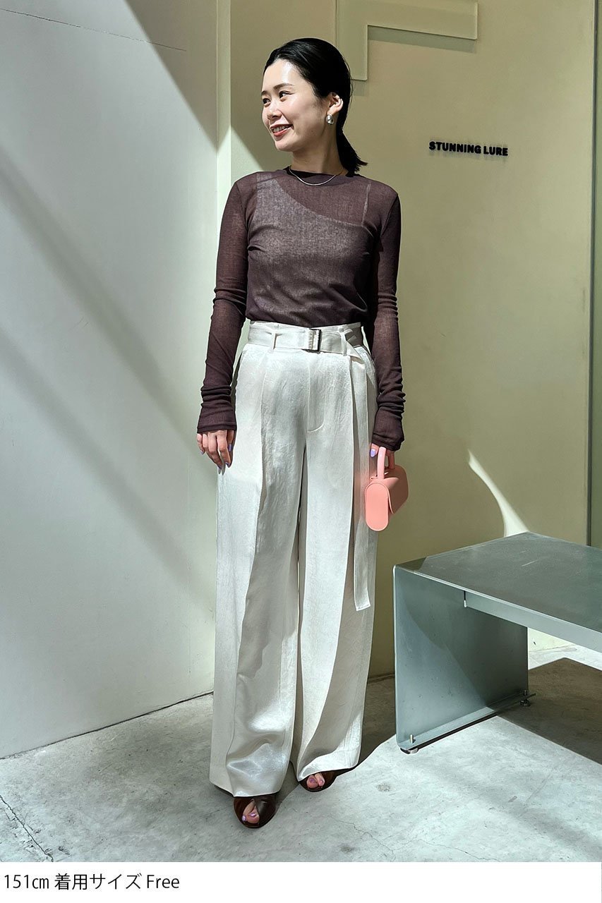 【スタニングルアー/STUNNING LURE】のシアーテレコロングTシャツ 人気、トレンドファッション・服の通販 founy(ファニー) 　ファッション　Fashion　レディースファッション　Fashion for Women　トップス・カットソー　Cut & Sew Tops　シャツ・ブラウス・オフィスカジュアル　Elegant Blouses & Button-Ups　ロングTシャツ・Tシャツ　Longline T-Shirts & Tees　カットソー・ベーシックTシャツ　Cut-and-Sewn Tops / Stretch Tees & Basics　おすすめ　Recommended / Our Picks　インナー　Innerwear　コンパクト　Compact, Small Size　シアー　Sheer, See-Through　シンプル　Simple, Minimal　スリーブ　Sleeve, Long Sleeve / Short Sleeve　ロング　Long, Long-Length　長袖　Long Sleeve, Full Sleeve　other-6|ID: prp329100003772898 ipo3291000000032866275